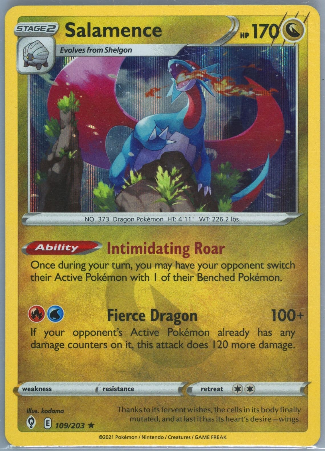 Salamence-Holo (109) 2021 Pokemon Sword & Shield Evolving Skies