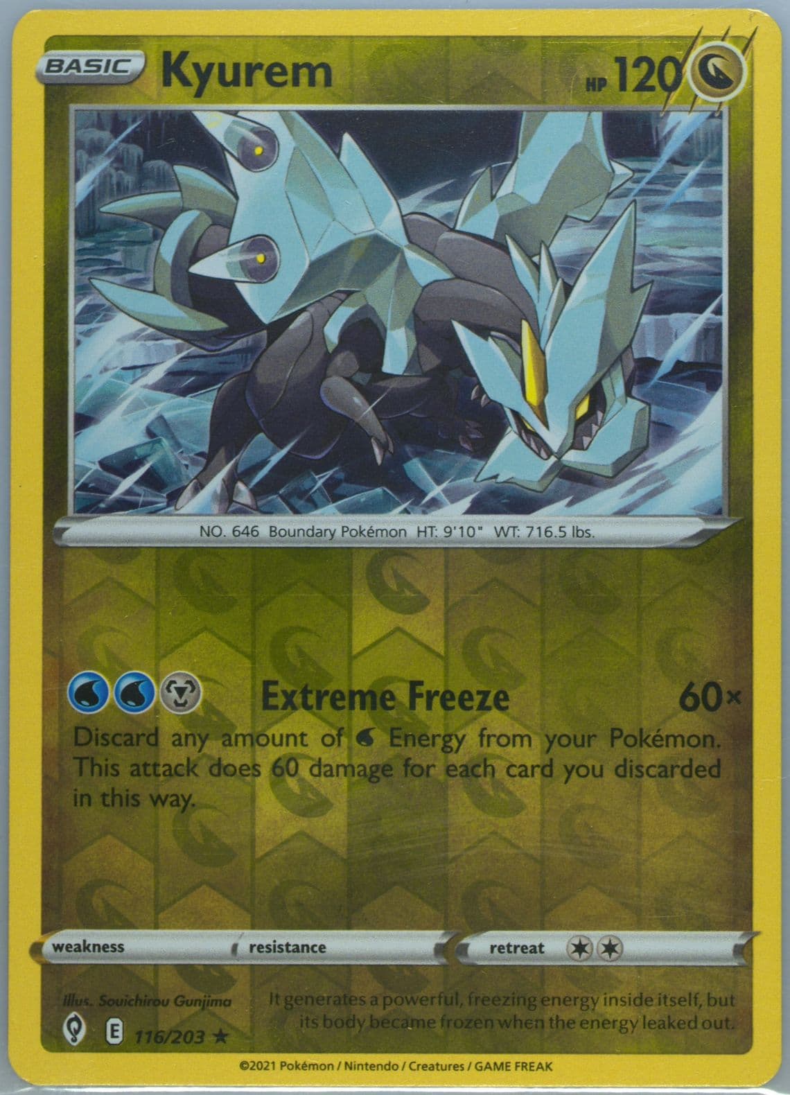 Kyurem-Reverse Foil (116) 2021 Pokemon Sword & Shield Evolving Skies