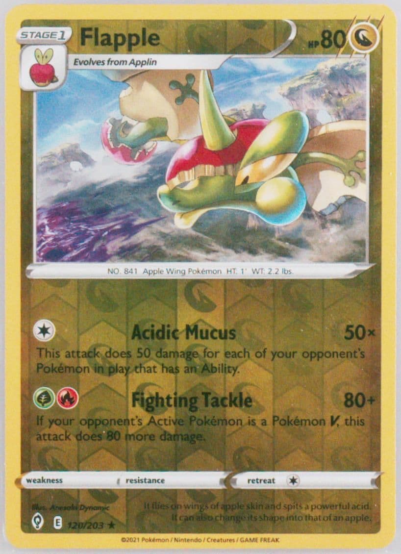 Flapple-Reverse Foil (120) 2021 Pokemon Sword & Shield Evolving Skies