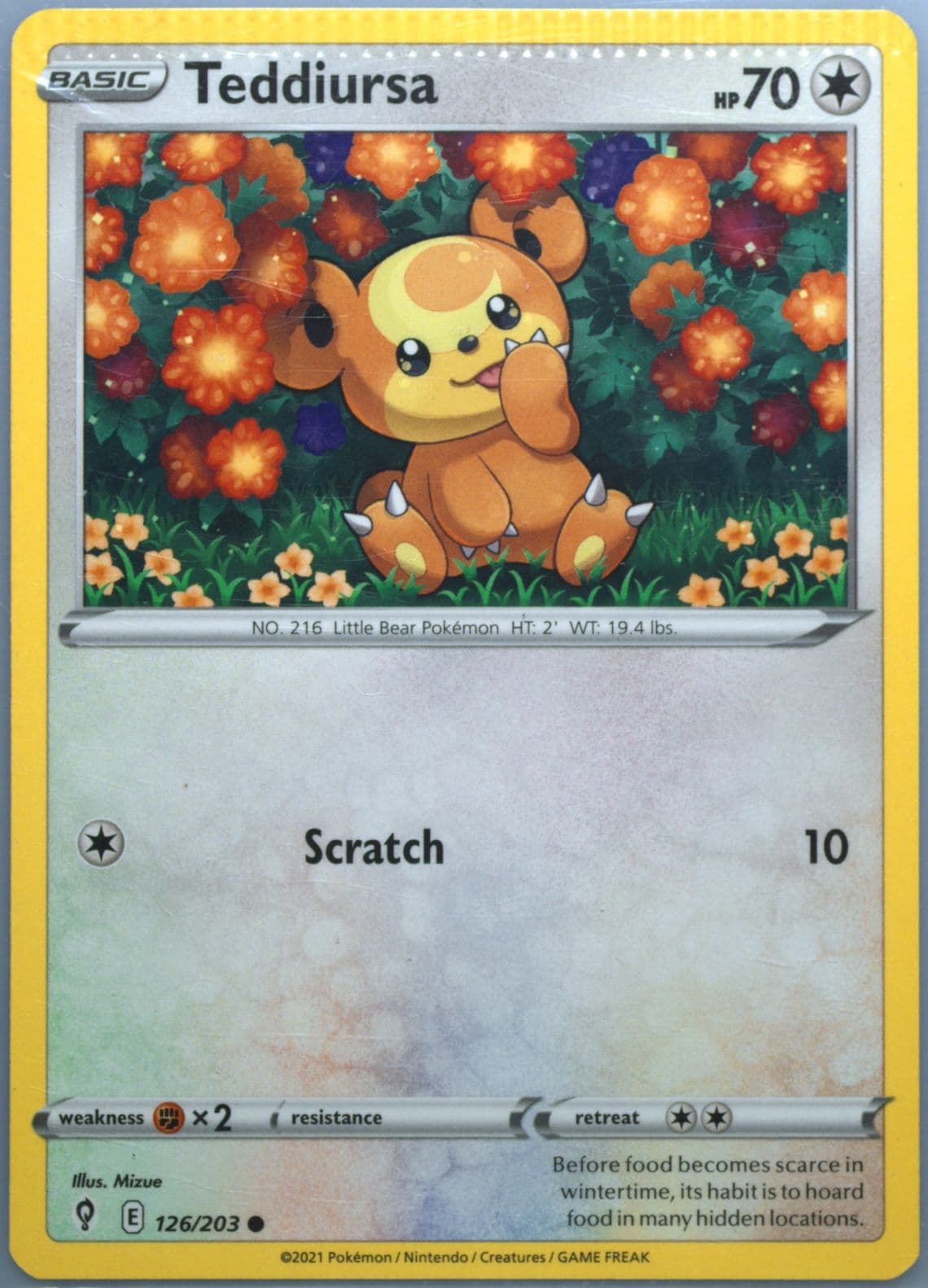 Teddiursa (126) 2021 Pokemon Sword & Shield Evolving Skies