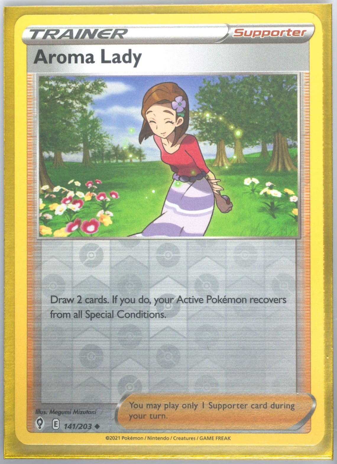 Aroma Lady-Reverse Foil (141) 2021 Pokemon Sword & Shield Evolving Skies
