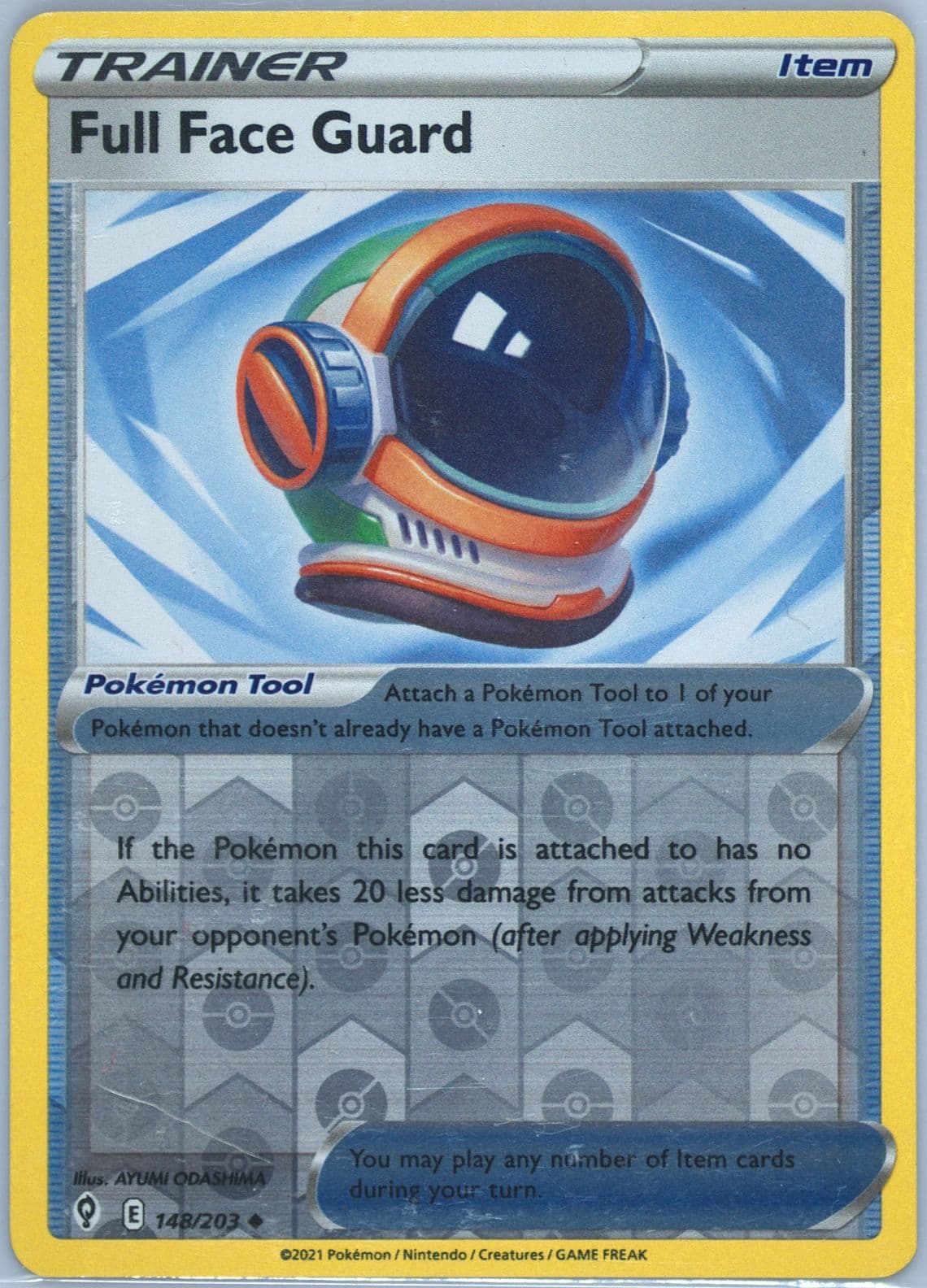 Full Face Guard-Reverse Foil (148) 2021 Pokemon Sword & Shield Evolving Skies