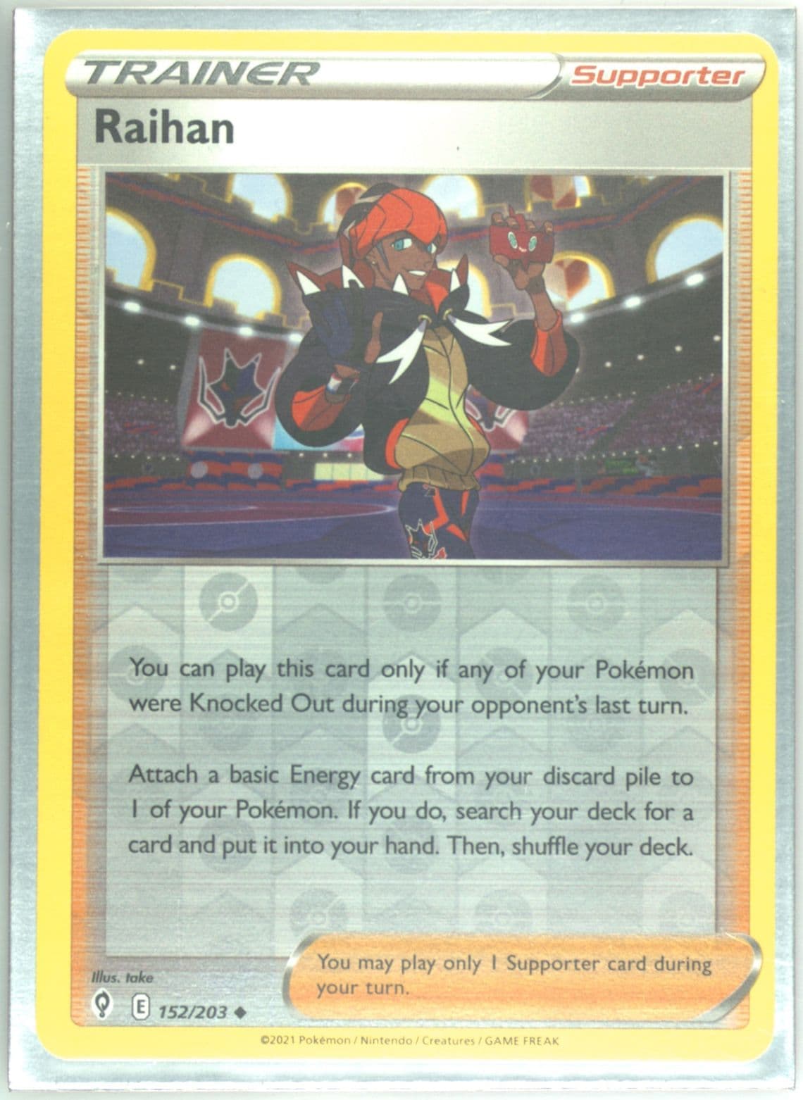 Raihan-Reverse Foil (152) 2021 Pokemon Sword & Shield Evolving Skies