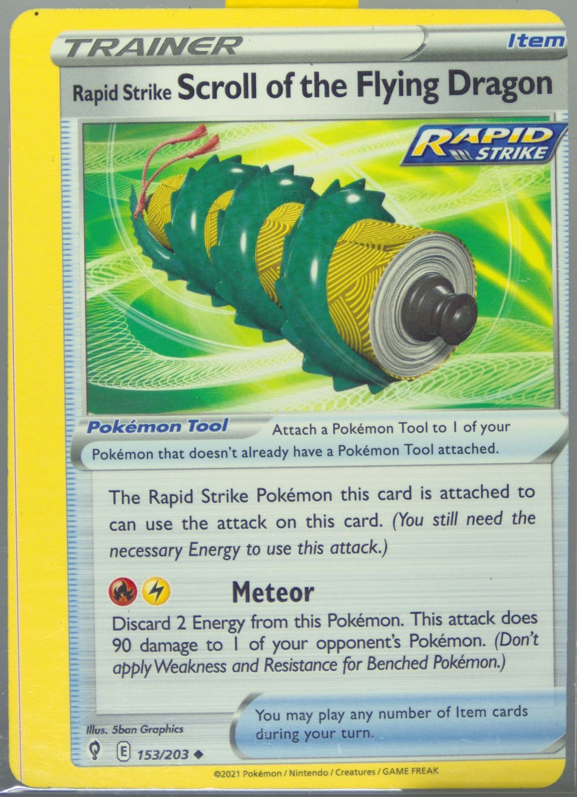 Rapid Strike Scroll of the Flying Dragon (153) 2021 Pokemon Sword & Shield Evolving Skies
