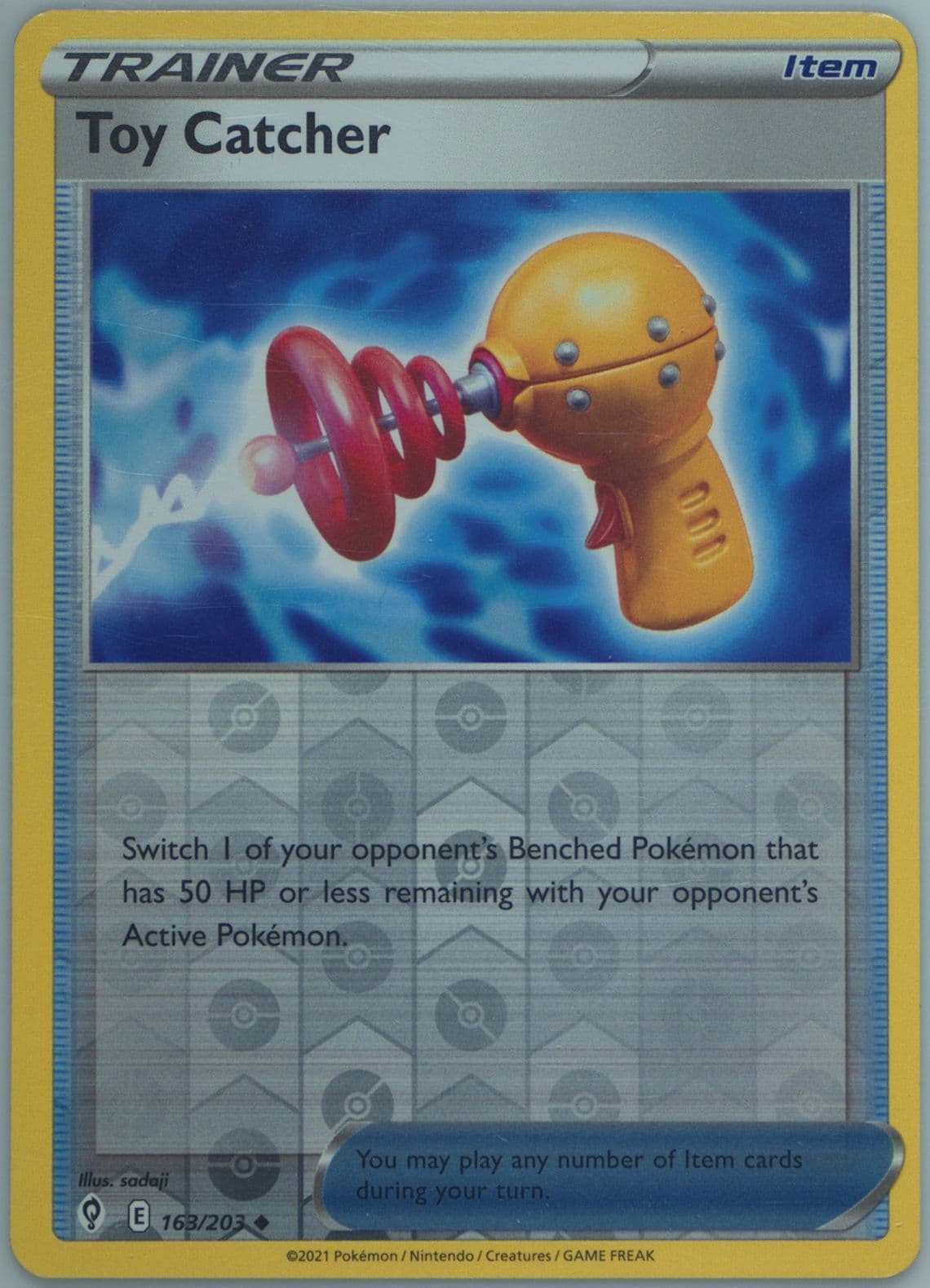 Toy Catcher-Reverse Foil (163) 2021 Pokemon Sword & Shield Evolving Skies