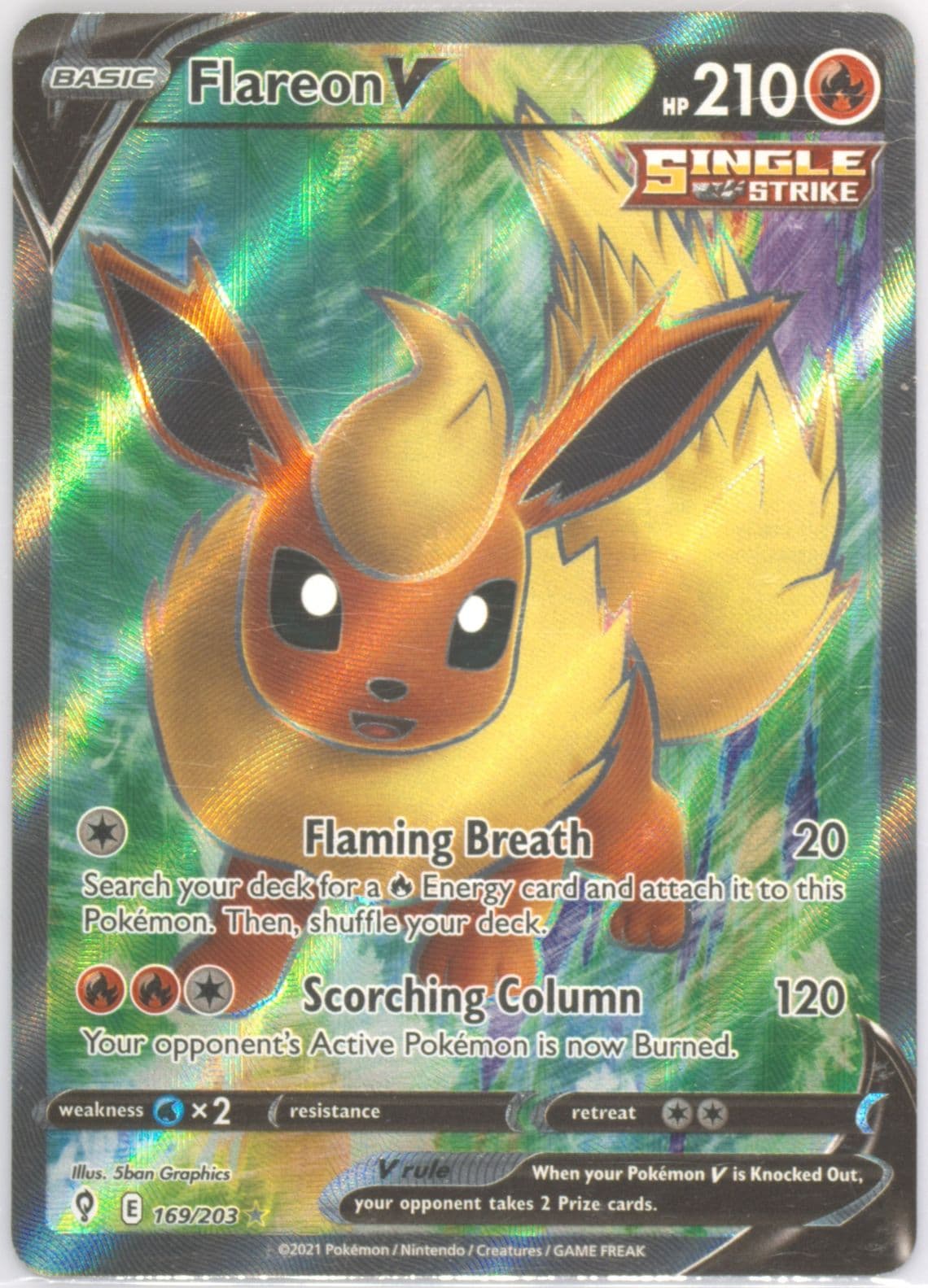 Full Art/Flareon V (169) 2021 Pokemon Sword & Shield Evolving Skies