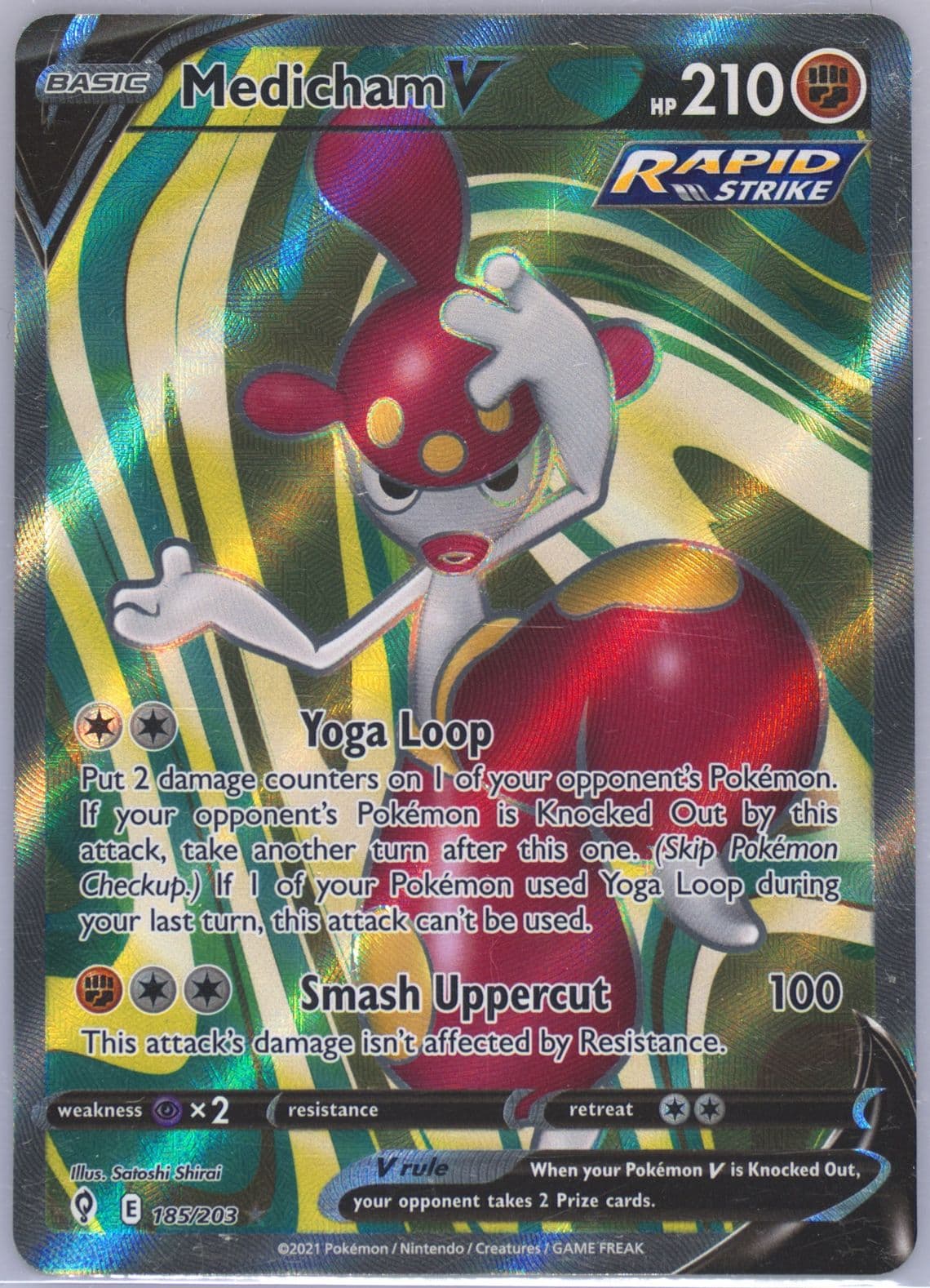 Full Art/Medicham V (185) 2021 Pokemon Sword & Shield Evolving Skies