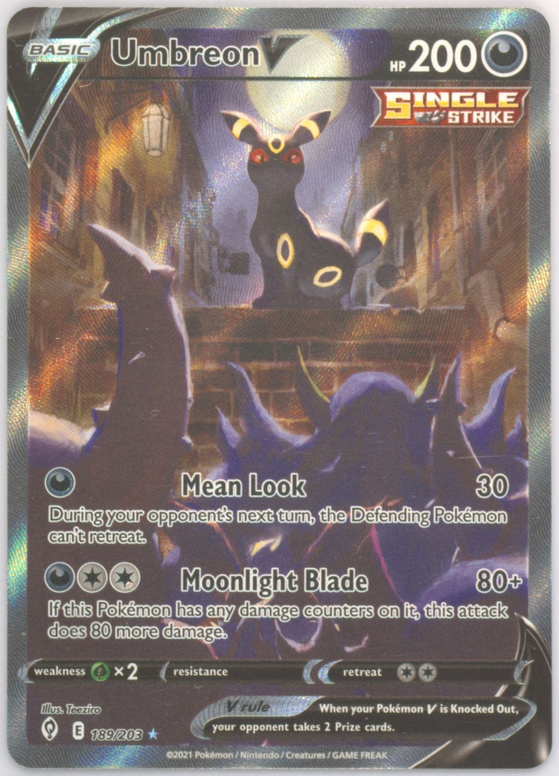 Full Art/Umbreon V (189) 2021 Pokemon Sword & Shield Evolving Skies