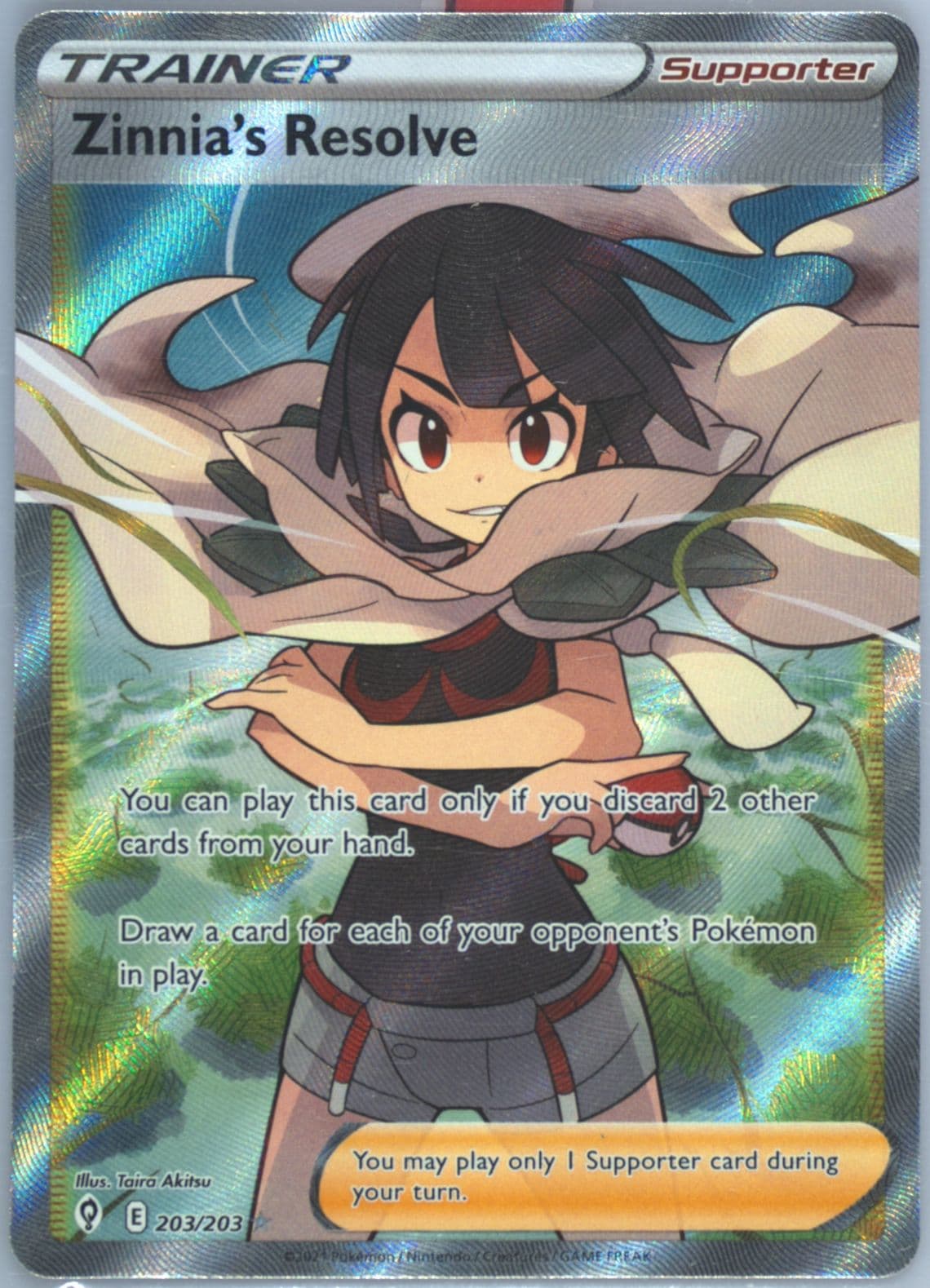 Full Art/Zinnia's Resolve (203) 2021 Pokemon Sword & Shield Evolving Skies