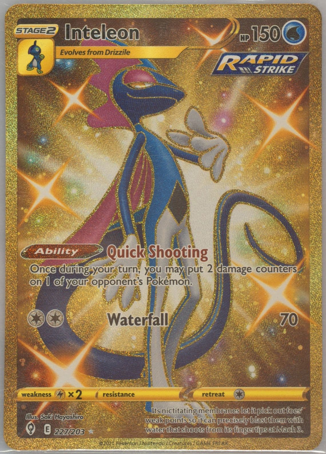 Full Art/Inteleon Secret (227) 2021 Pokemon Sword & Shield Evolving Skies