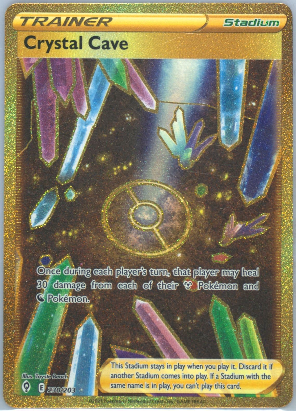 Full Art/Crystal Cave Secret (230) 2021 Pokemon Sword & Shield Evolving Skies