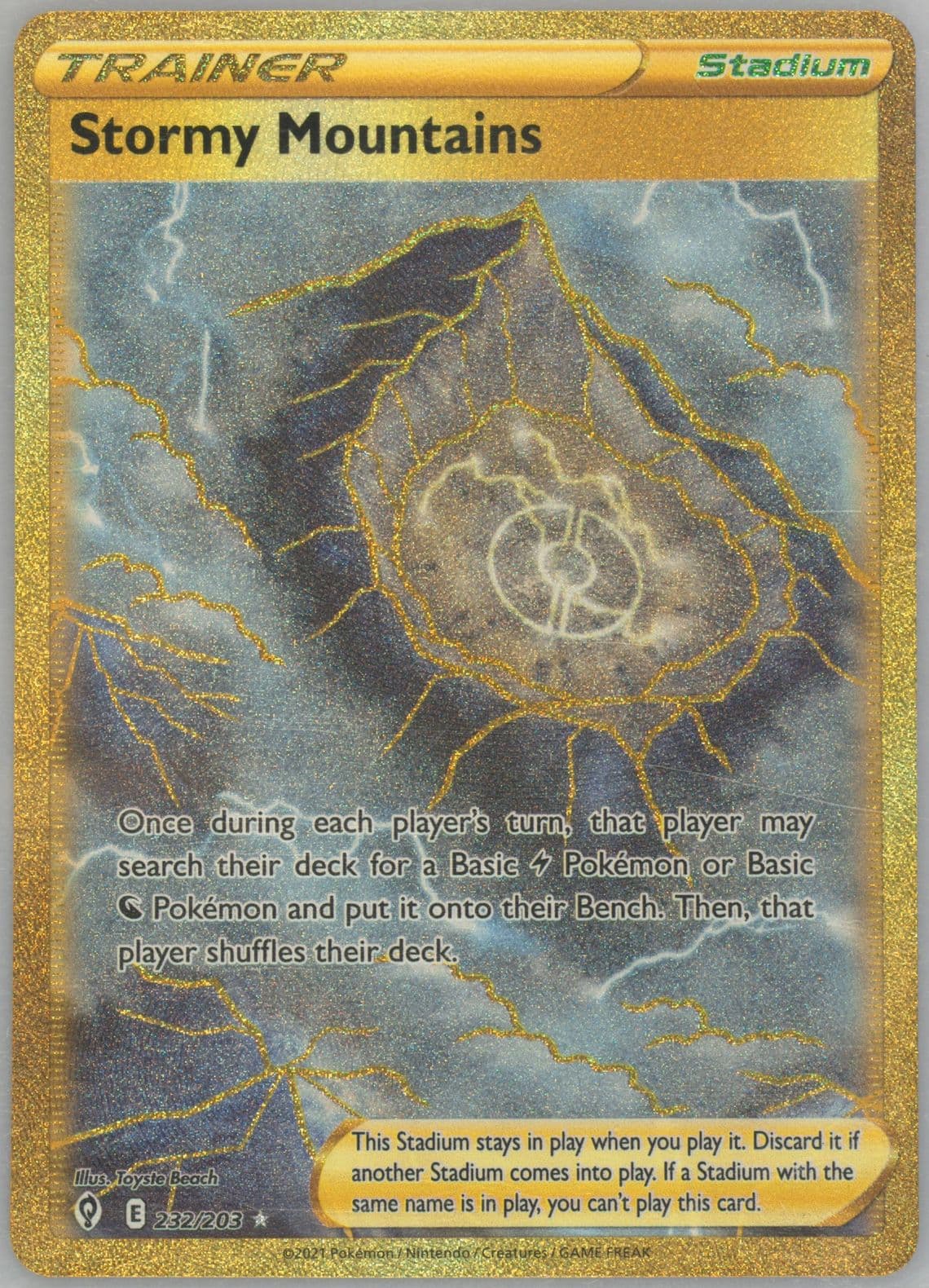 Full Art/Stormy Mountains Secret (232) 2021 Pokemon Sword & Shield Evolving Skies