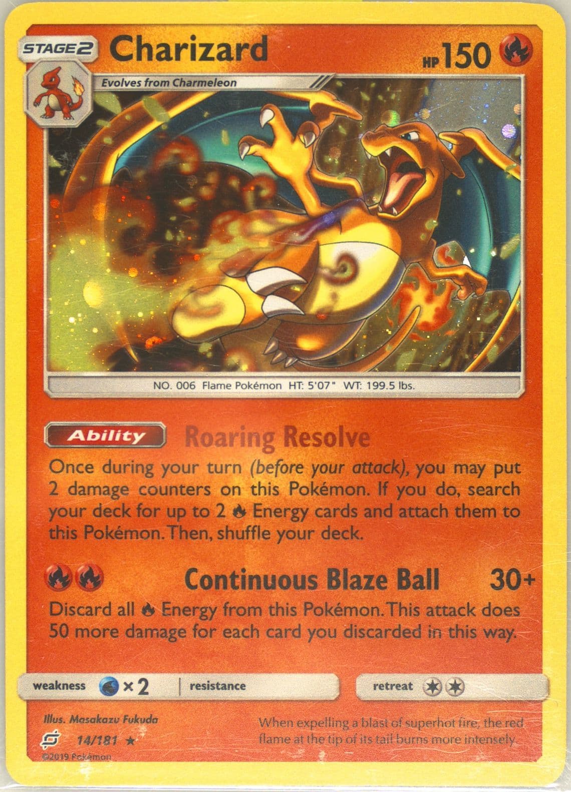 Charizard-Holo Cosmos-2021 Kanto 5-Tin Exclusive (14) 2019 Pokemon Sun & Moon Team Up