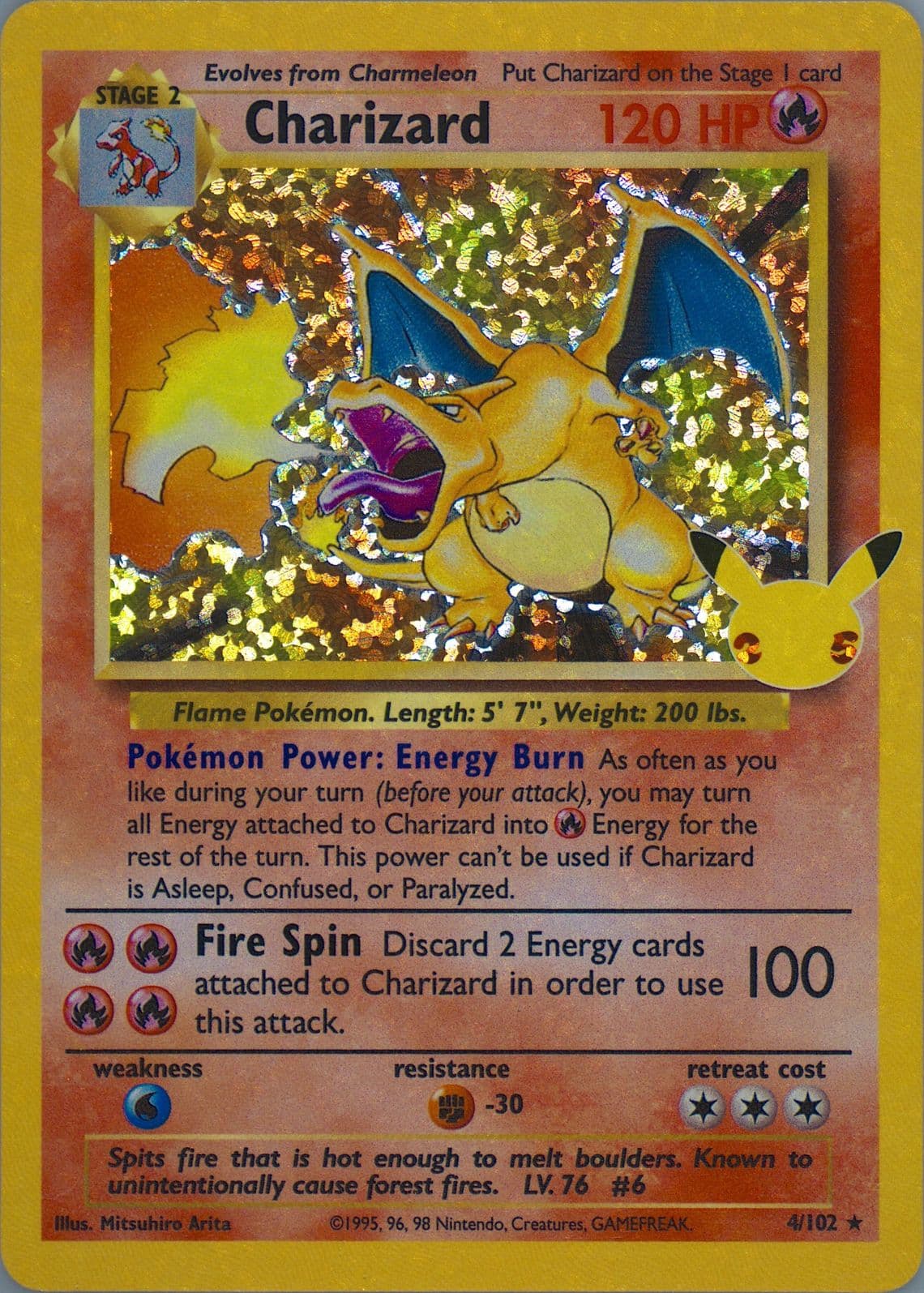 Charizard-Holo (4) 2021 Pokemon Celebrations Classic Collection