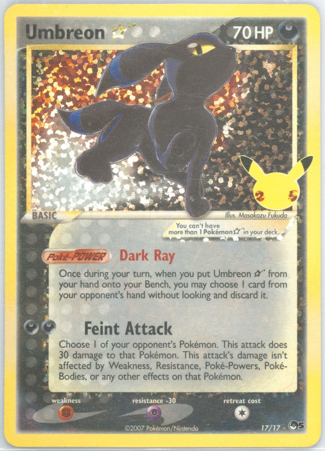 Umbreon-Gold Star (17) 2021 Pokemon Celebrations Classic Collection