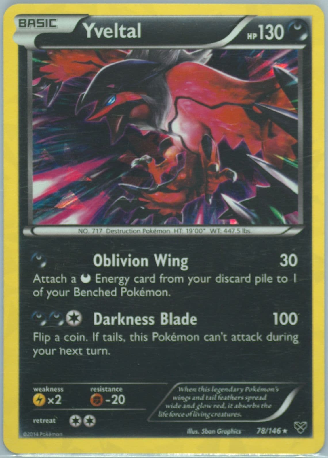 Yveltal-Holo Cracked Ice (78) 2014 Pokemon XY