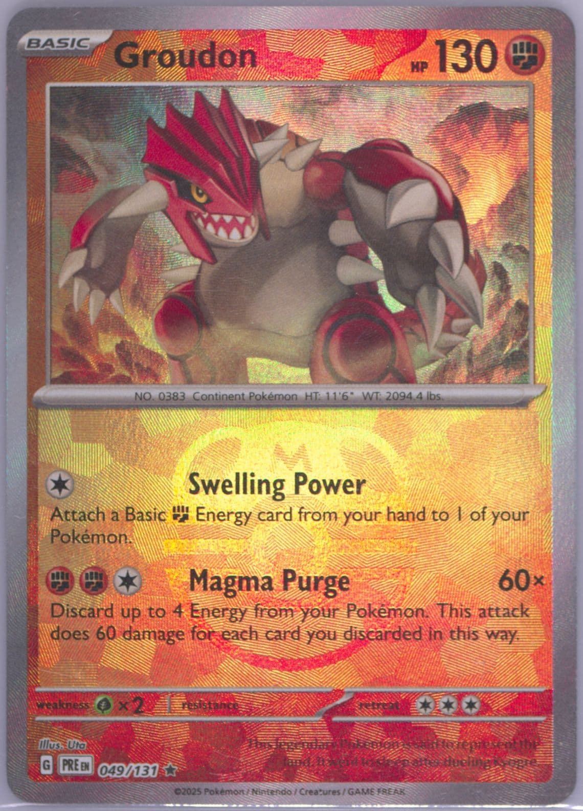 Groudon Master Ball Reverse Holo (049) 2025 Pokemon Pre EN-Prismatic Evolutions