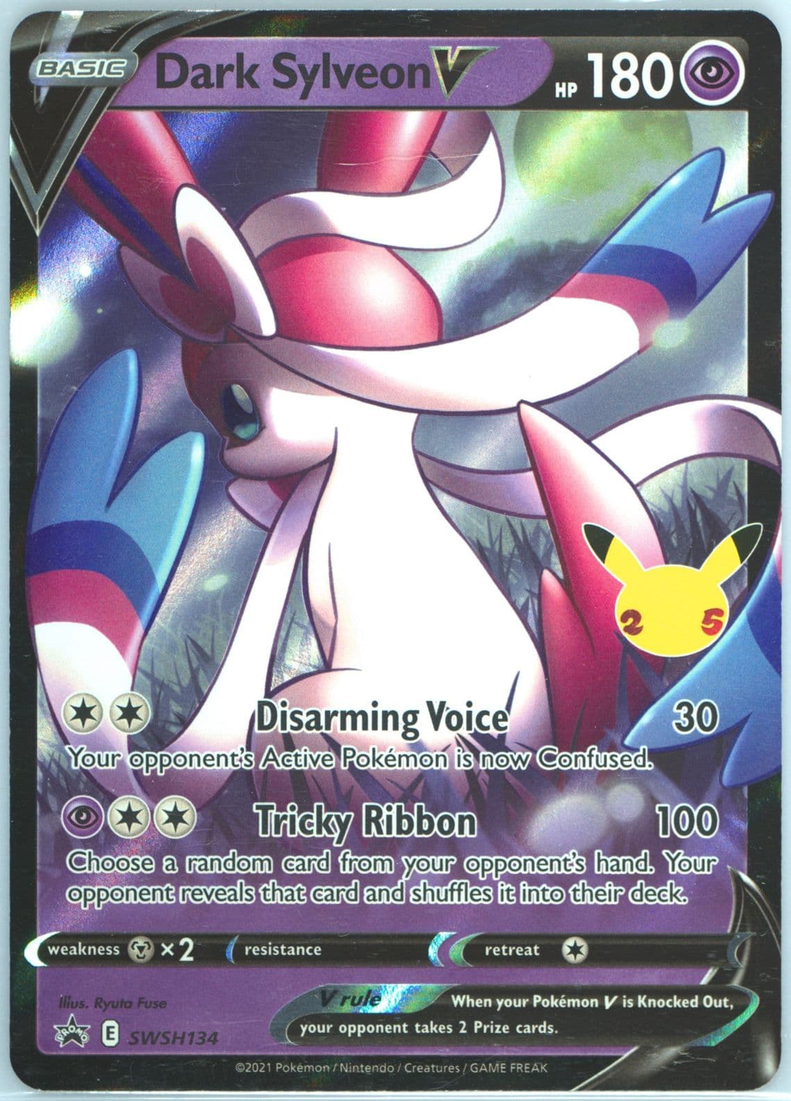 Dark Sylveon V Celebrations Collection (134) 2021 Pokemon Swsh Black Star Promo