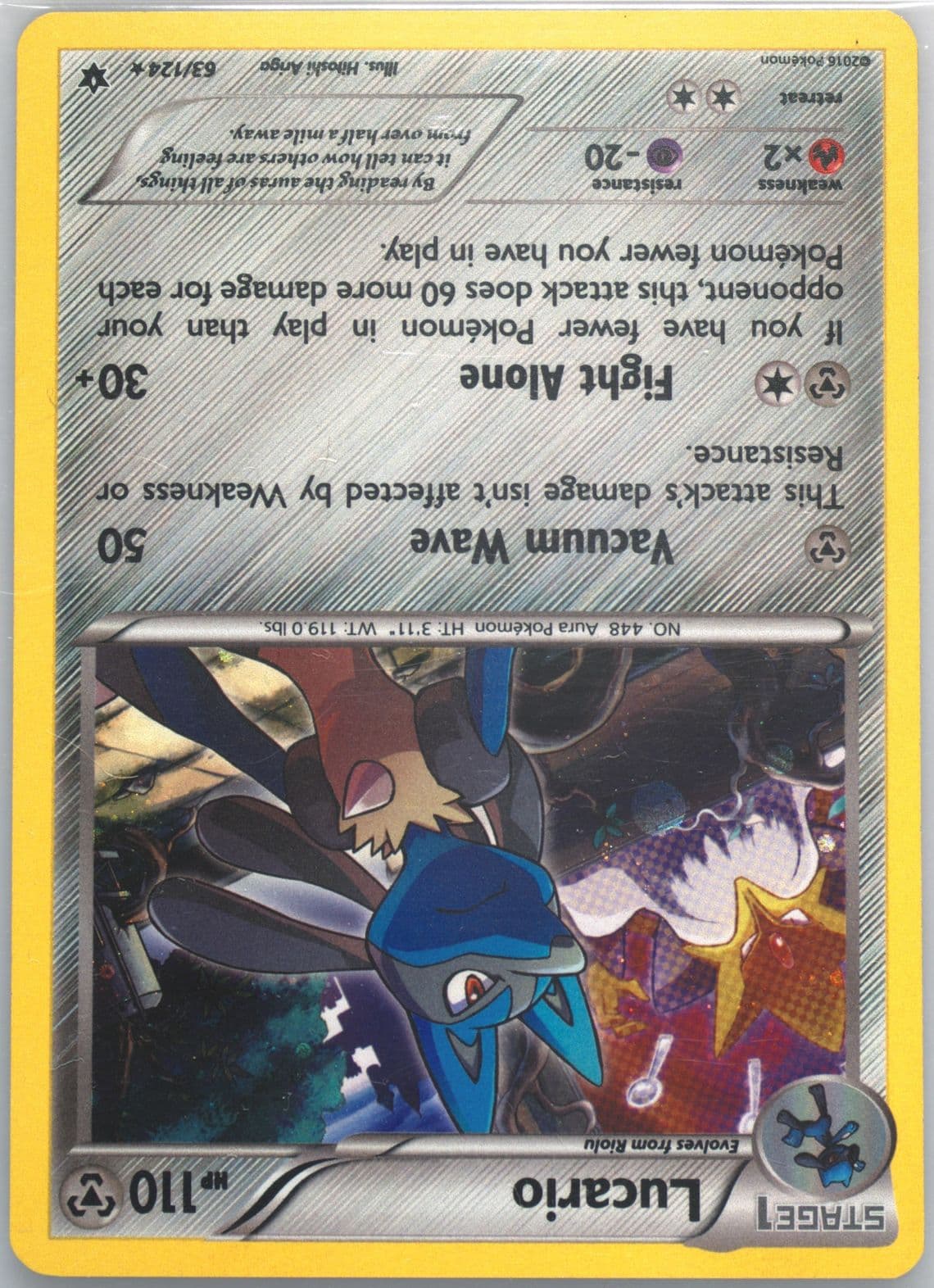 Lucario-Holo Cosmos-2017 Knock Out Collection (63) 2016 Pokemon XY Fates Collide