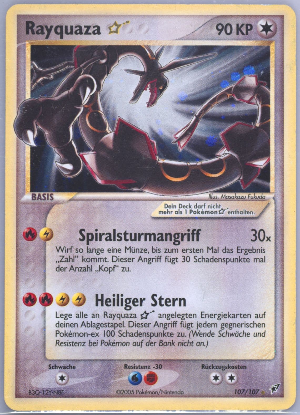 Rayquaza-Holo German-Gold Star (107) 2005 Pokemon EX Deoxys