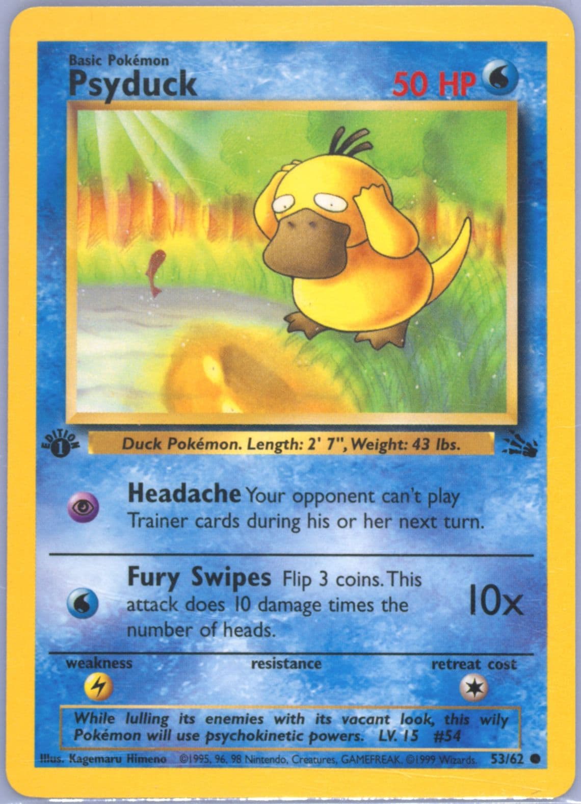 Psyduck 1st Edition (53) 1999 Pokemon Fossil