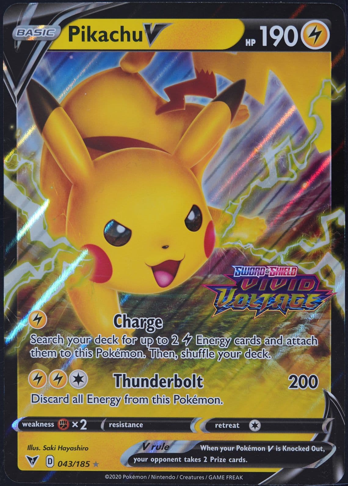 Pikachu V Jumbo (043) 2020 Pokemon Sword & Shield Vivid Voltage