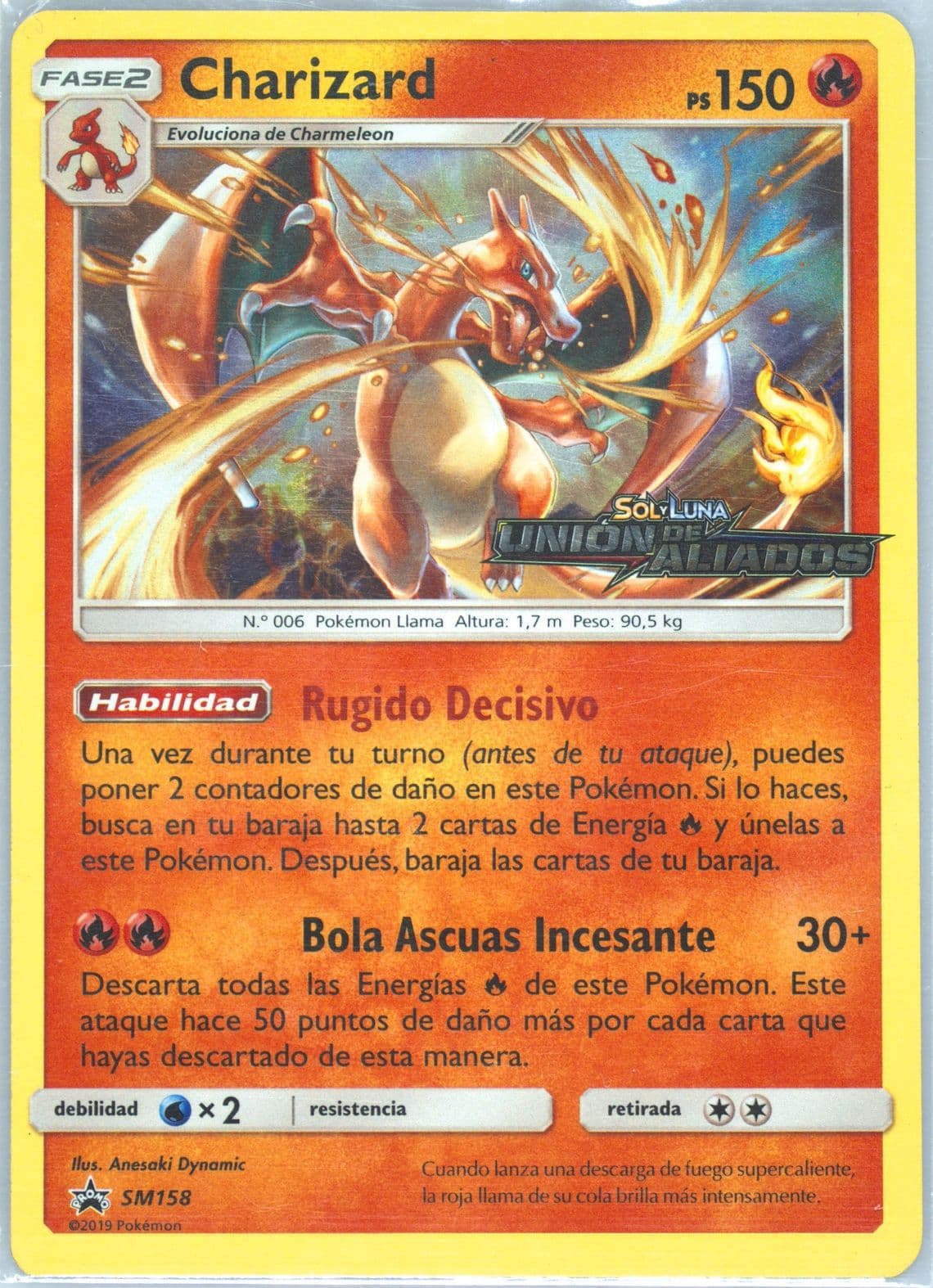 Charizard-Holo Team Up Prerelease-Spanish (SM158) 2019 Pokemon SM Black Star Promo