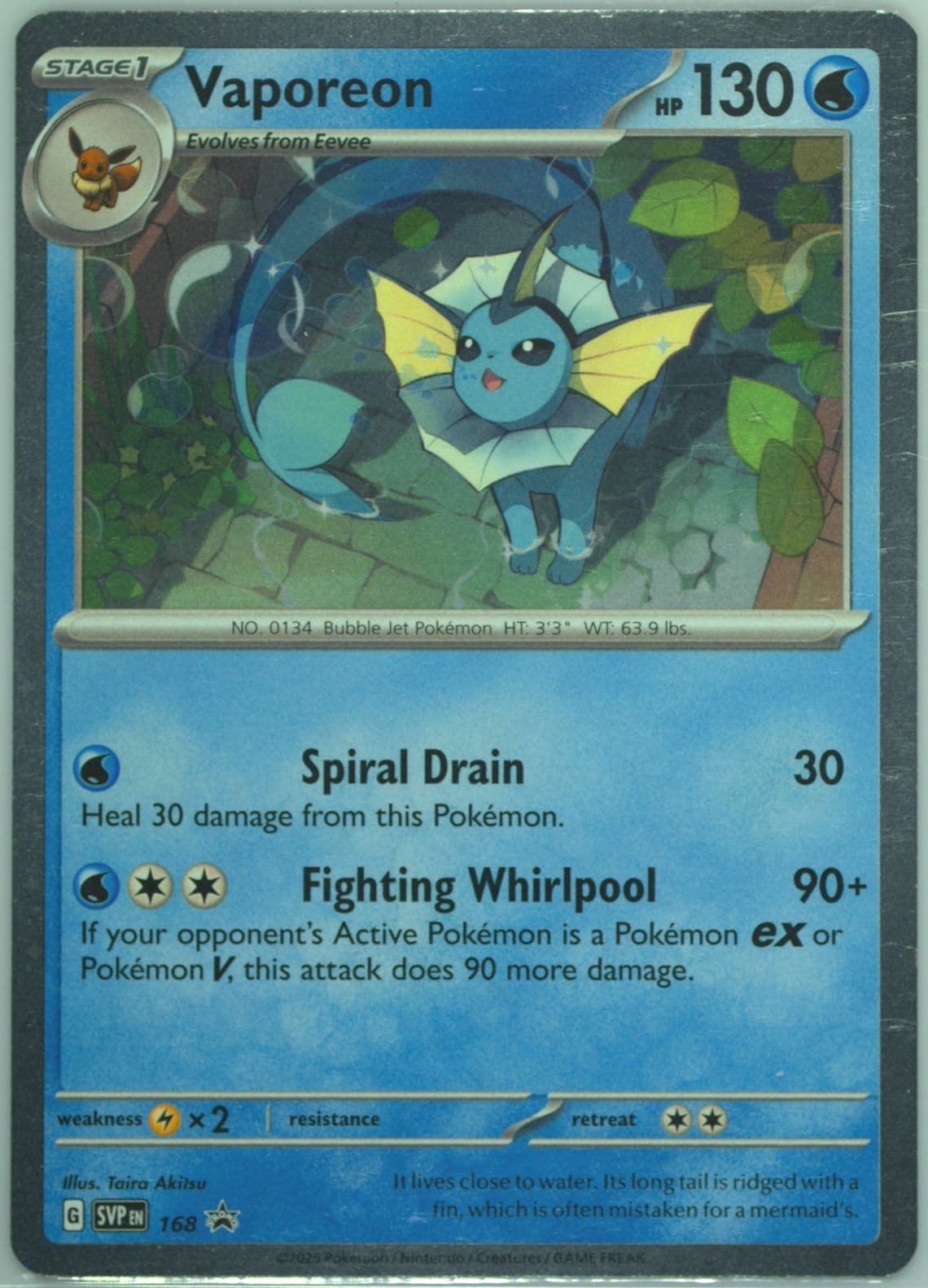 Vaporeon Prismatic Evolutions Poster Collection (168) 2025 Pokemon Svp EN-SV Black Star Promo