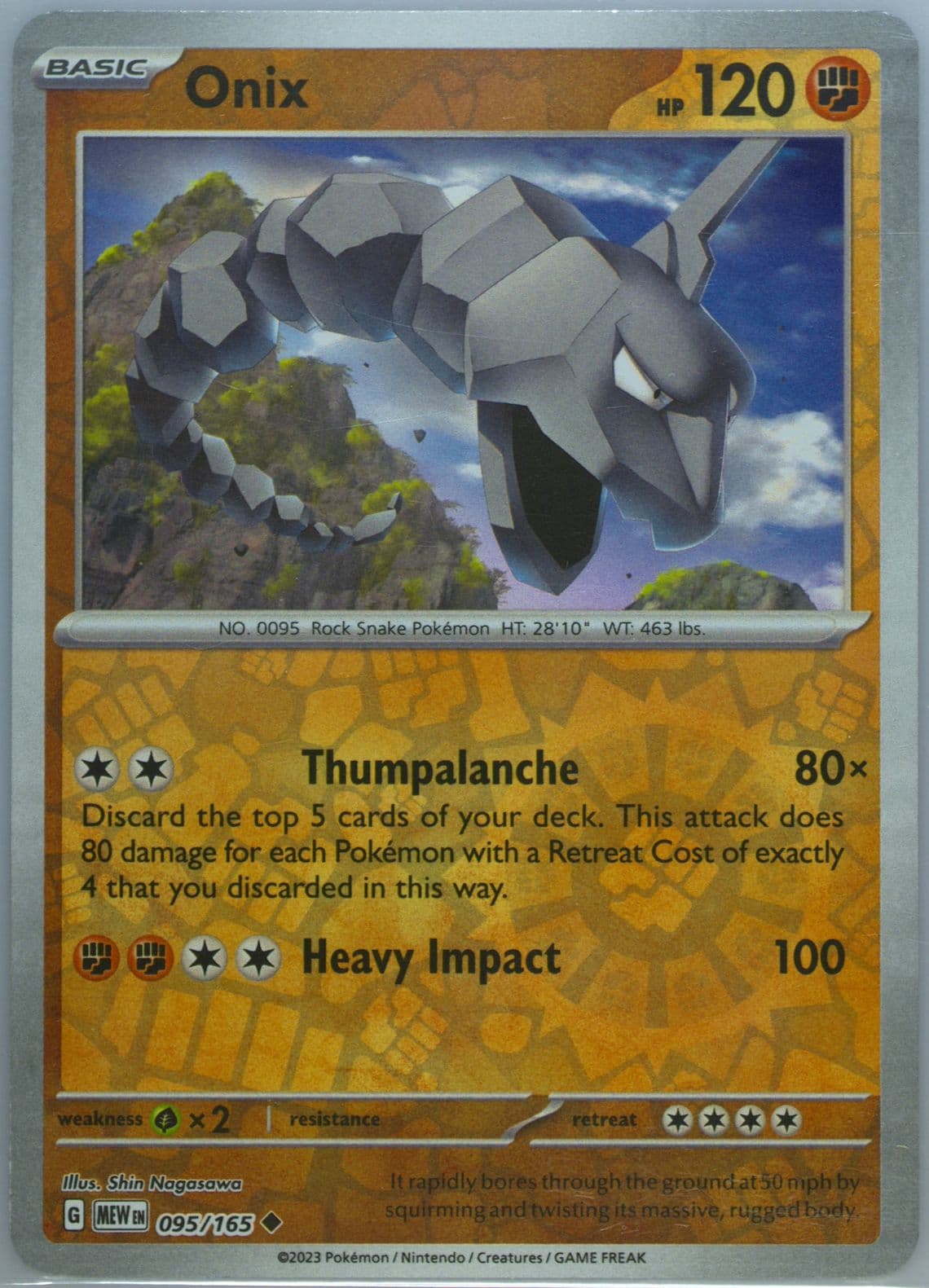 Onix Reverse Holo (095) 2023 Pokemon Mew EN-151