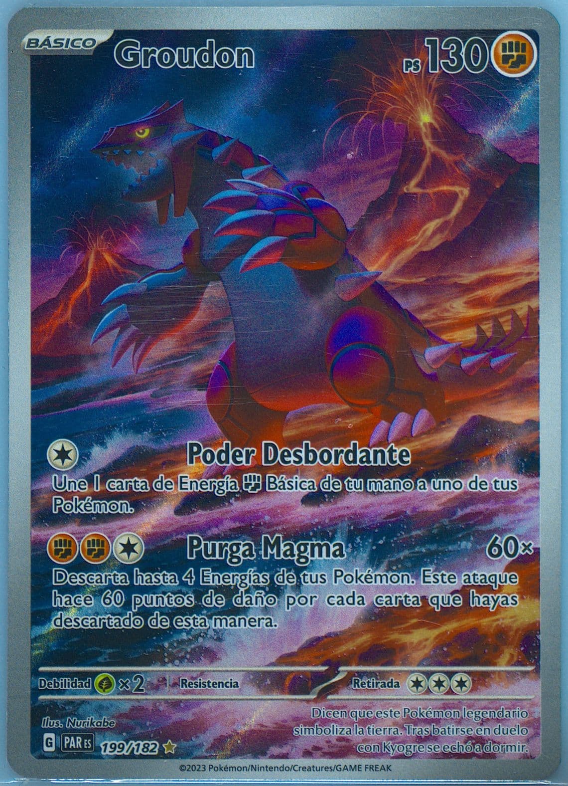 Groudon Illustration Rare (199) 2023 Pokemon Spanish Par ES-Paradox Rift