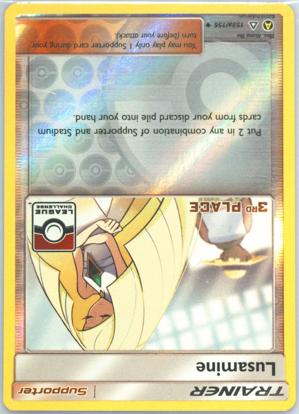 Lusamine-Reverse Foil 2019 Yellow A Alternate Art 3rd Place Pokemon League (153a) 2018 Pokemon Sun & Moon Ultra Prism