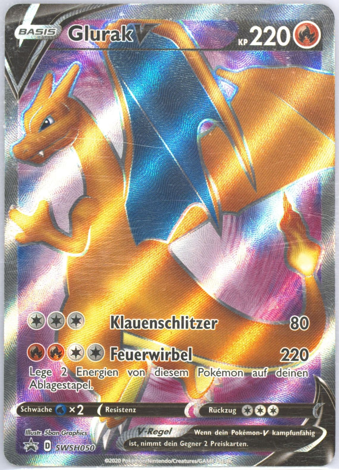 Full Art/Glurak V Champion's Path Elite Trainer Box-German (050) 2020 Pokemon Swsh Black Star Promo