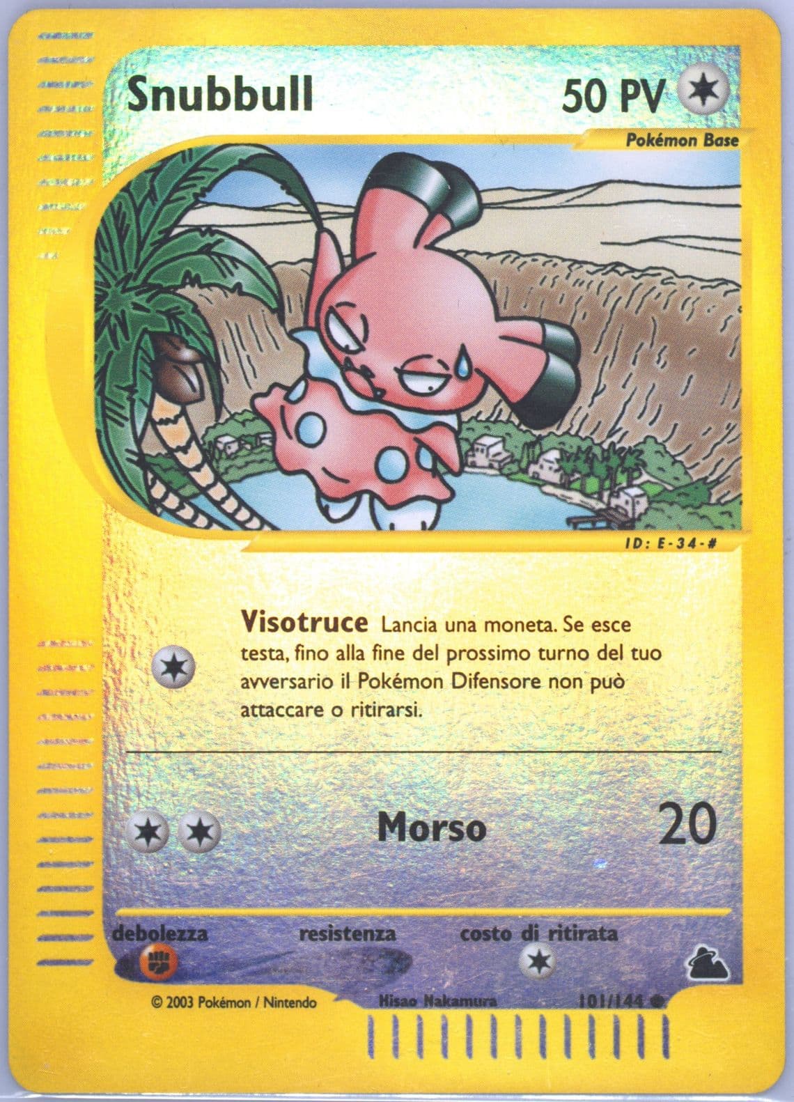 Snubbull-Reverse Foil Italian (101) 2003 Pokemon Skyridge