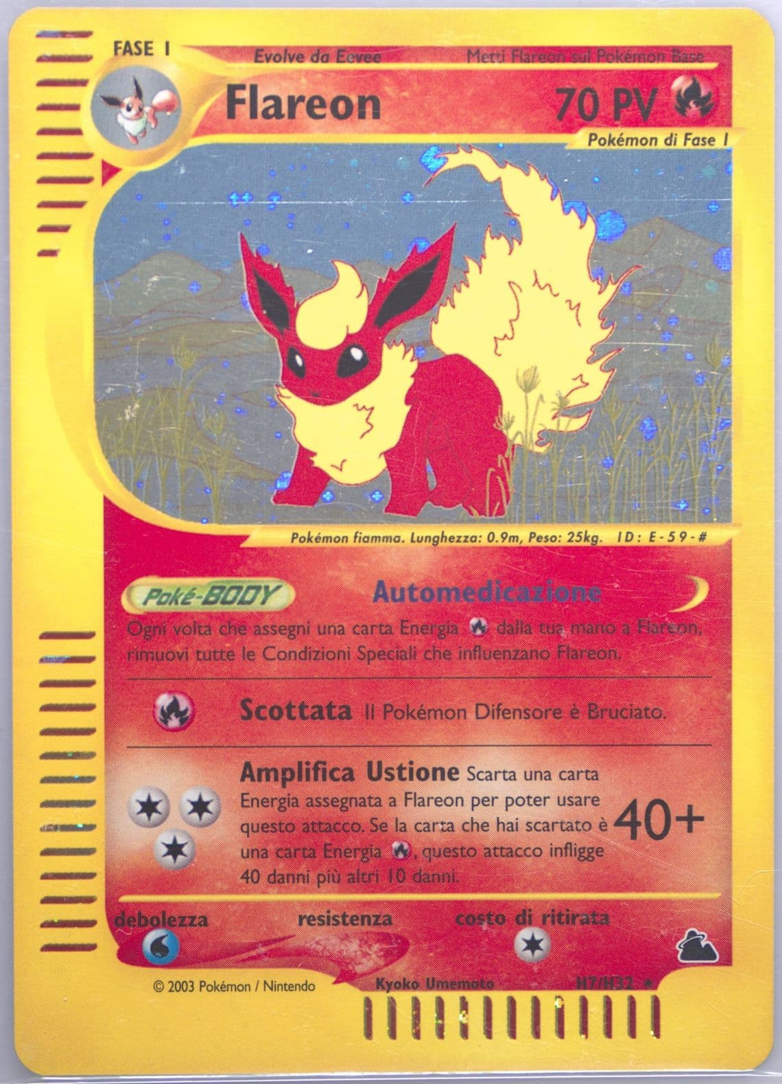 Flareon-Holo Italian (H7) 2003 Pokemon Skyridge