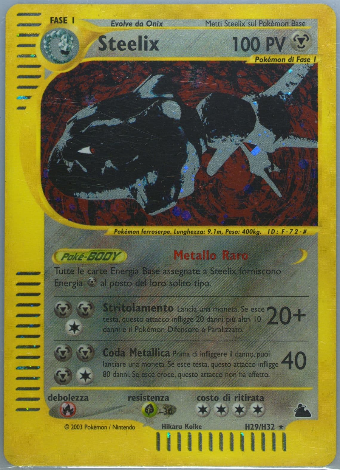 Steelix-Holo Italian (H29) 2003 Pokemon Skyridge