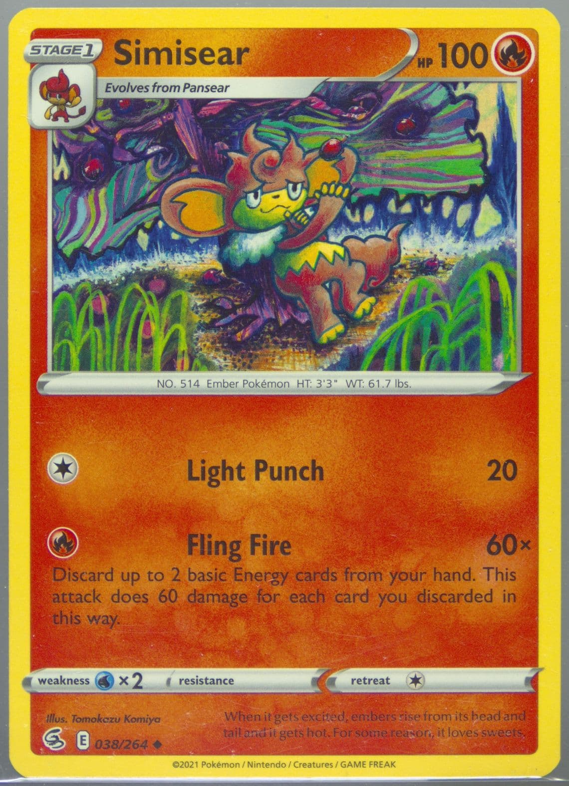 Simisear (038) 2021 Pokemon Sword & Shield Fusion Strike