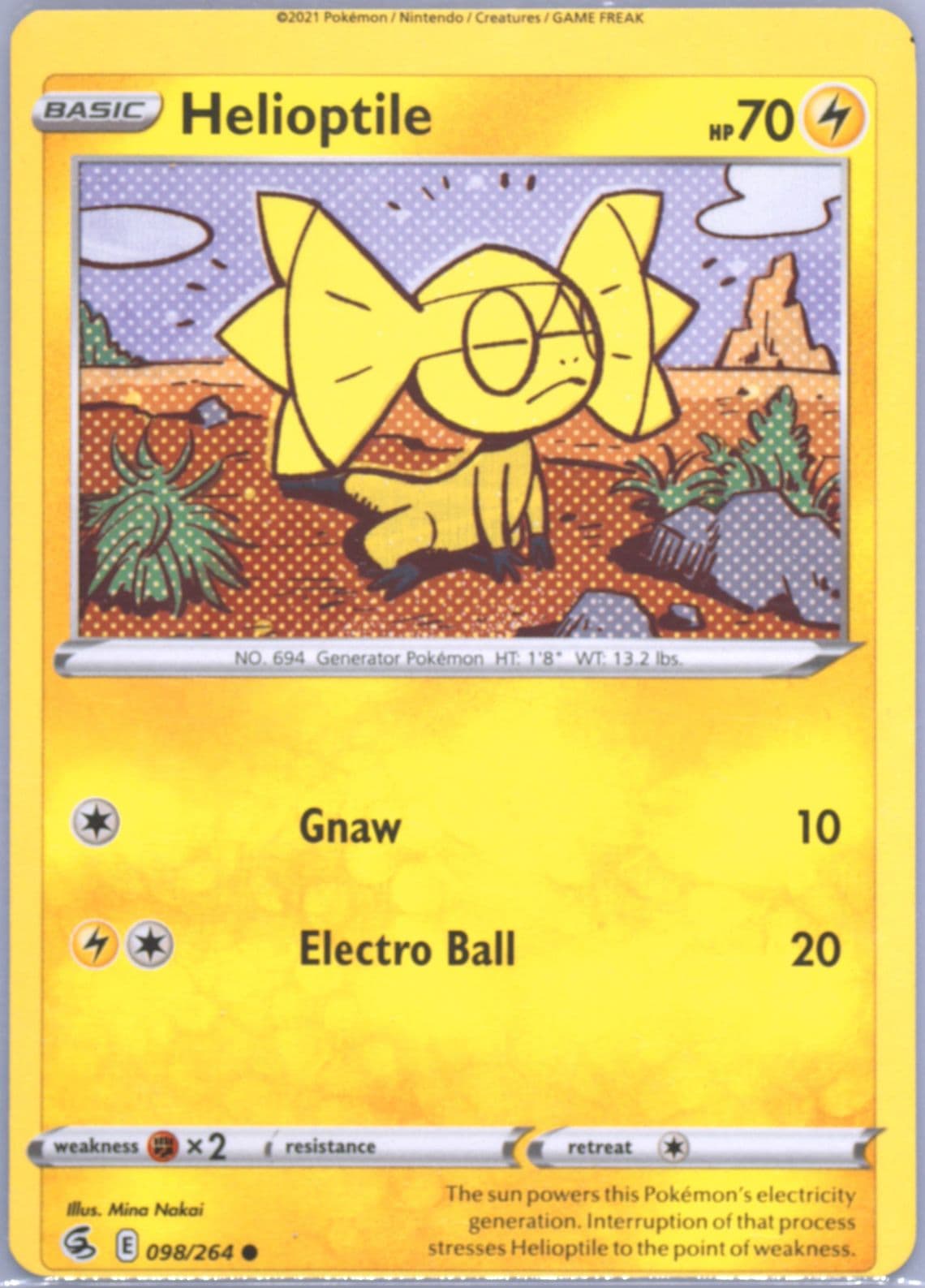 Helioptile (098) 2021 Pokemon Sword & Shield Fusion Strike