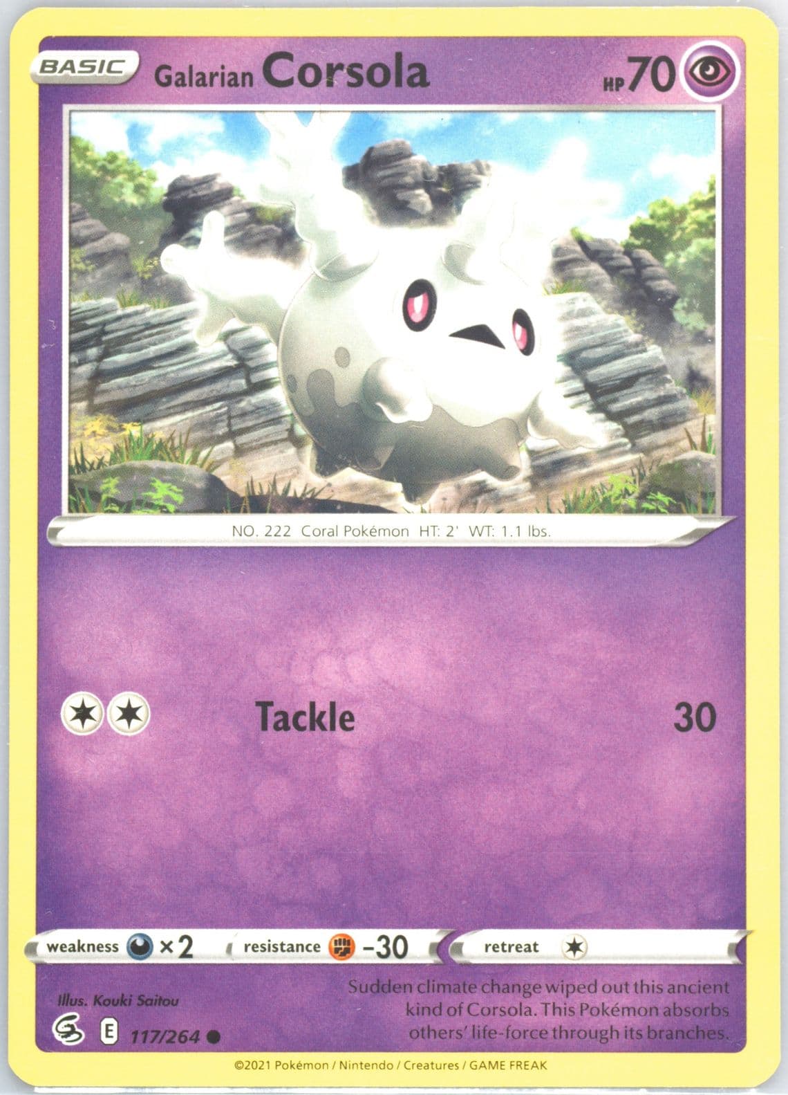 Galarian Corsola (117) 2021 Pokemon Sword & Shield Fusion Strike