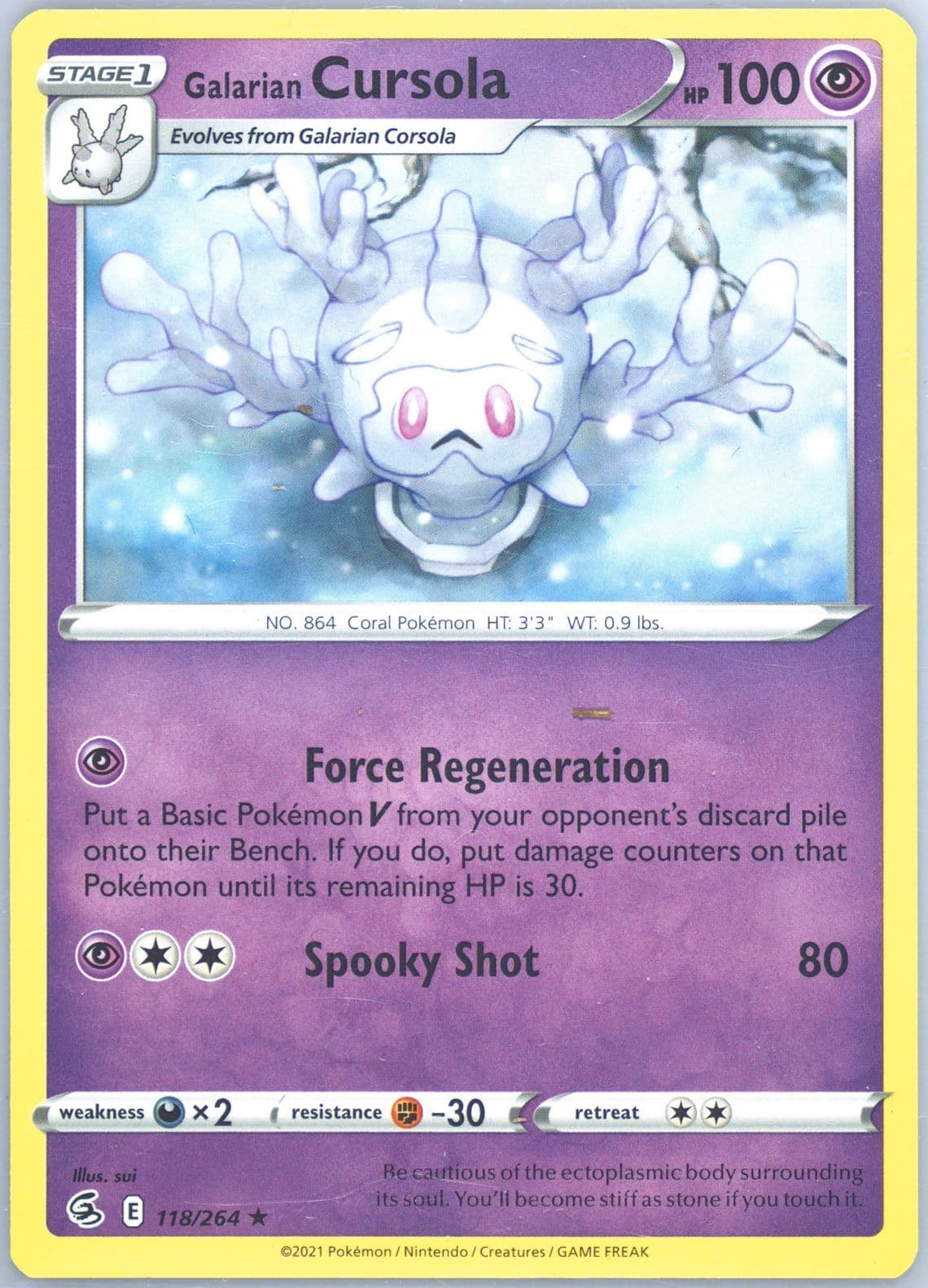 Galarian Cursola (118) 2021 Pokemon Sword & Shield Fusion Strike