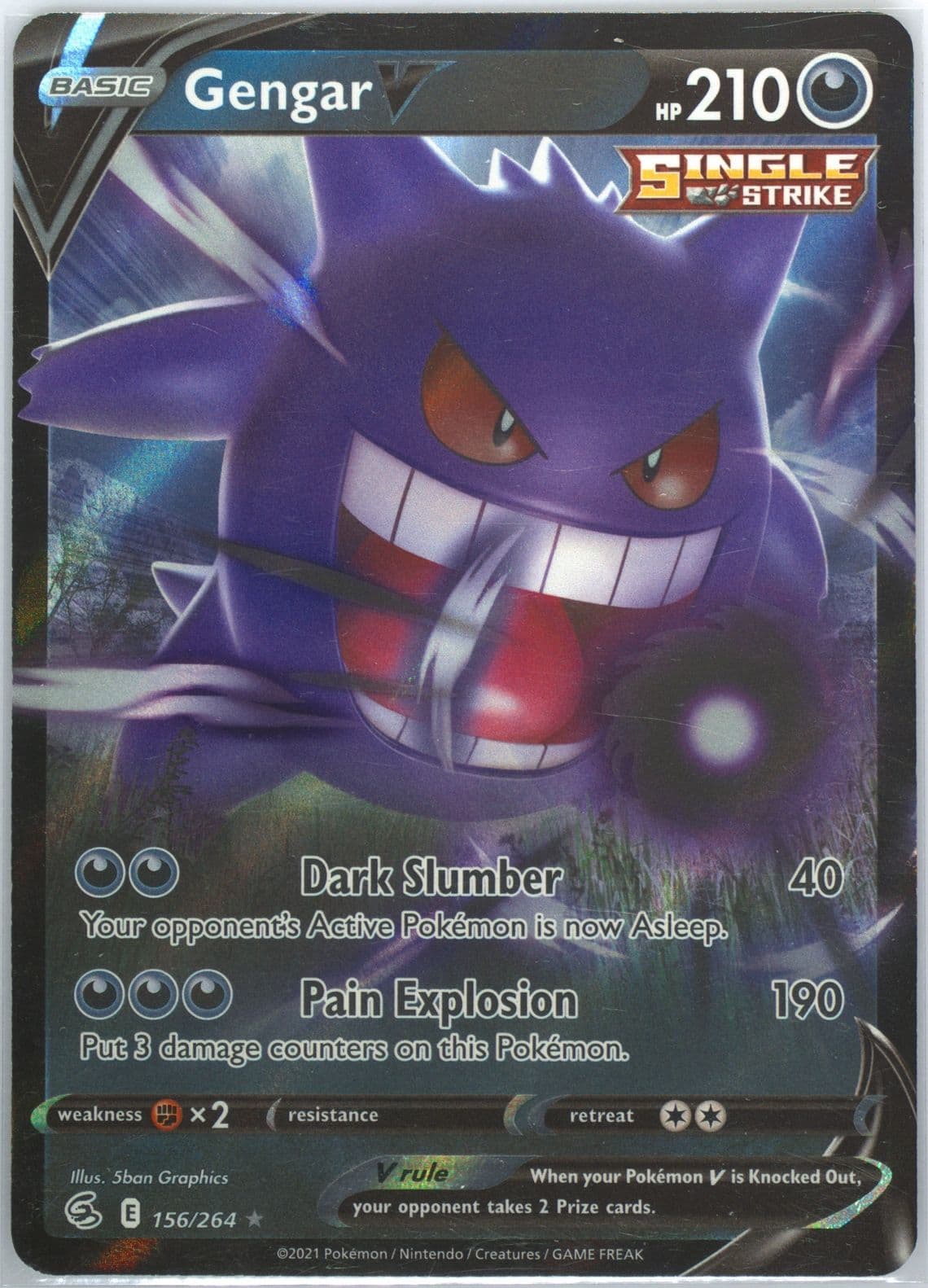 Gengar V (156) 2021 Pokemon Sword & Shield Fusion Strike