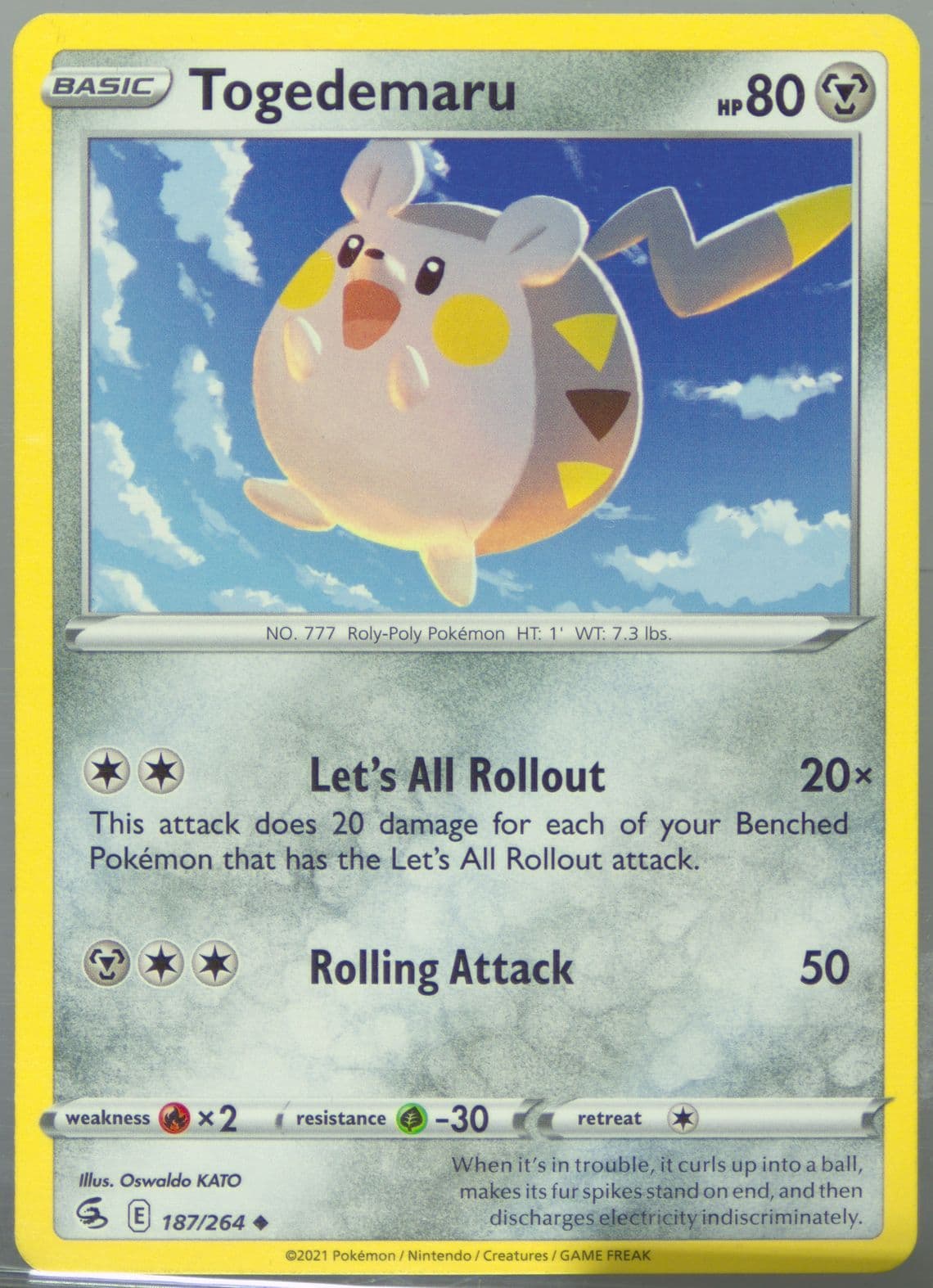 Togedemaru (187) 2021 Pokemon Sword & Shield Fusion Strike