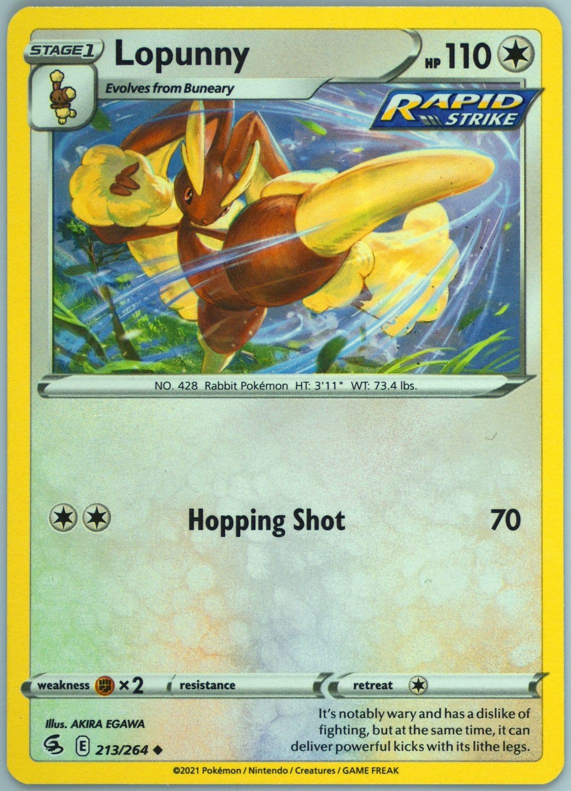 Lopunny (213) 2021 Pokemon Sword & Shield Fusion Strike