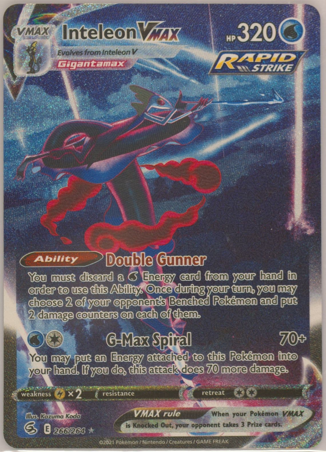 Full Art/Inteleon Vmax Secret (266) 2021 Pokemon Sword & Shield Fusion Strike