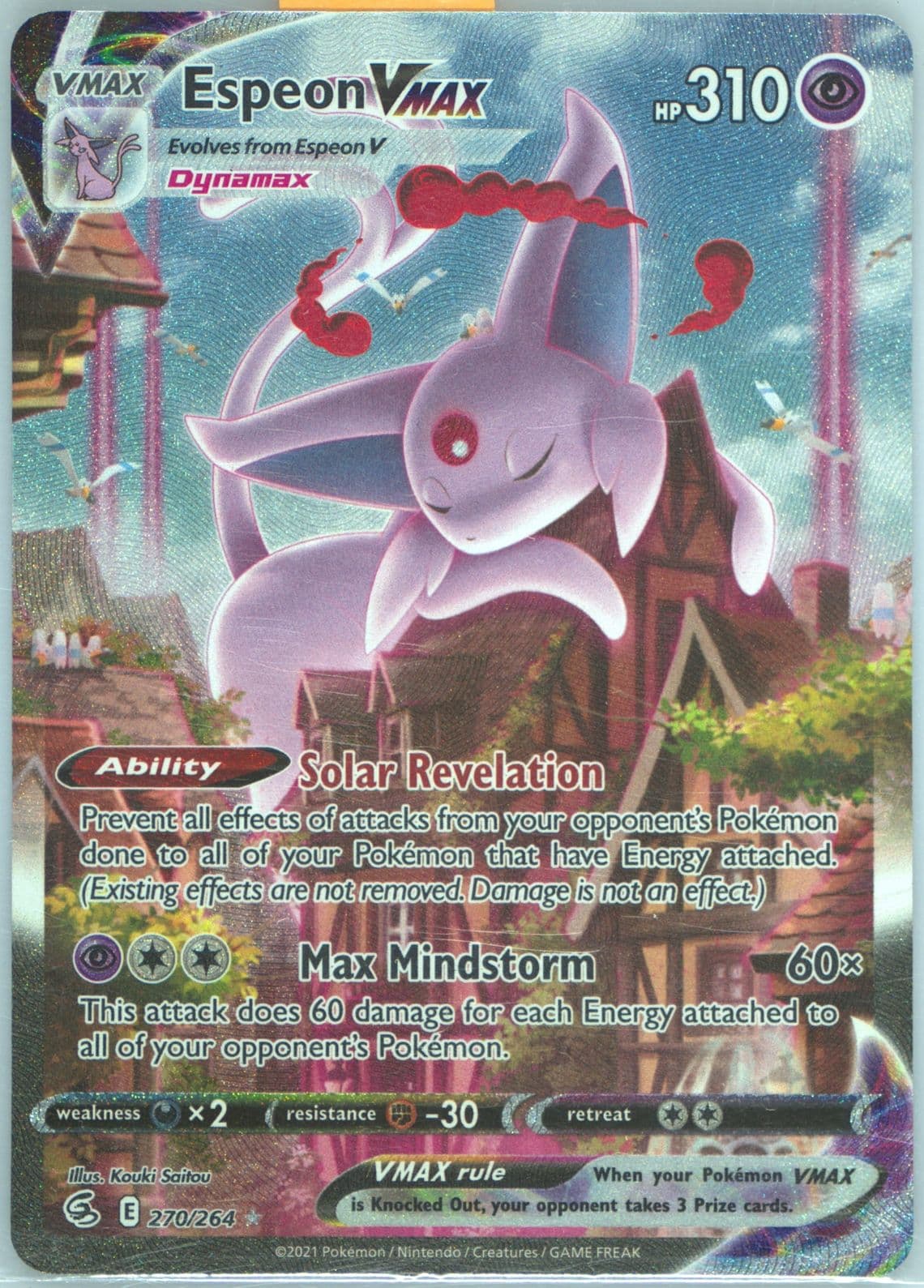 Full Art/Espeon Vmax Secret (270) 2021 Pokemon Sword & Shield Fusion Strike