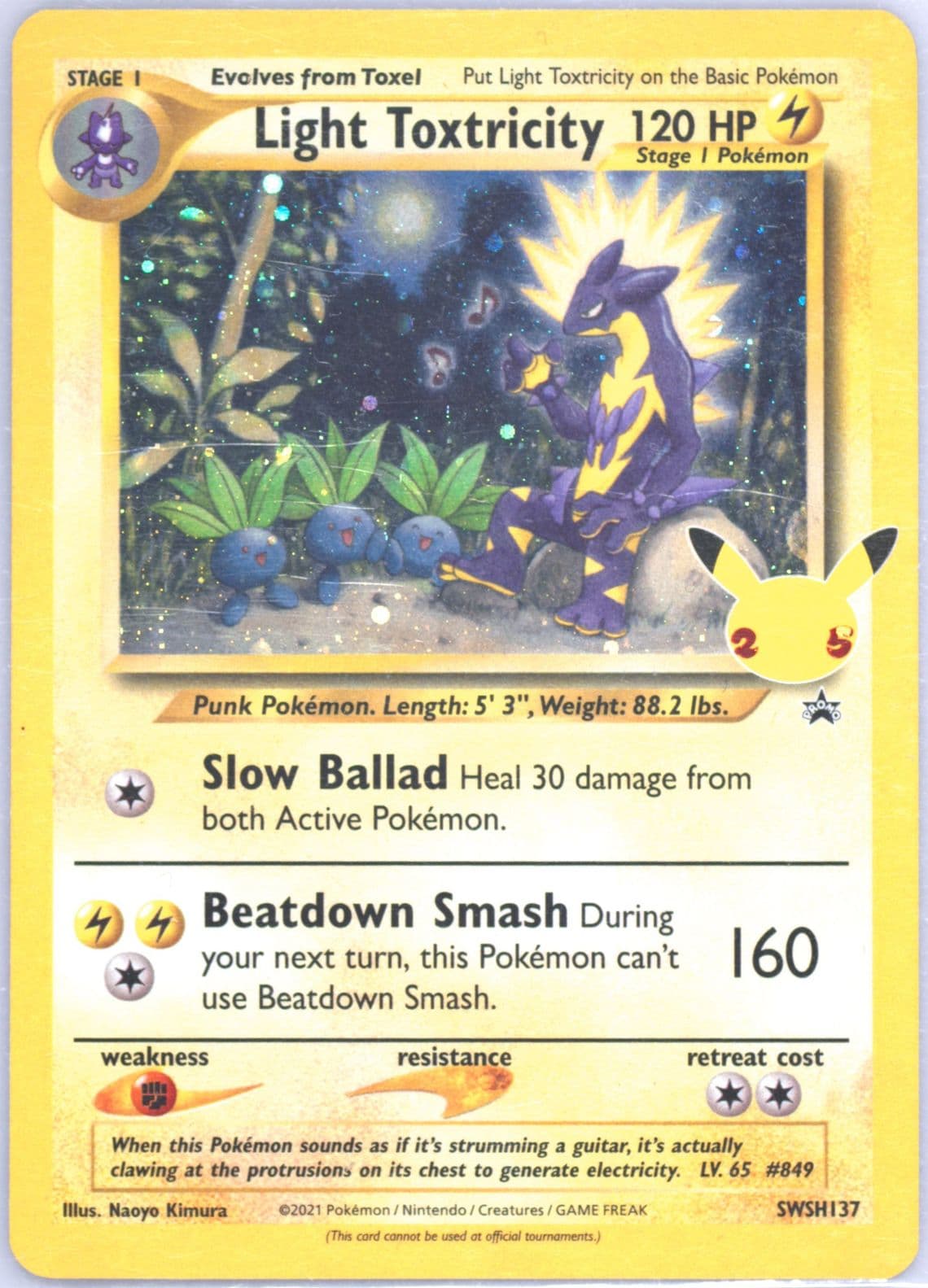 Light Toxtricity-Holo Celebrations Collection (137) 2021 Pokemon Swsh Black Star Promo