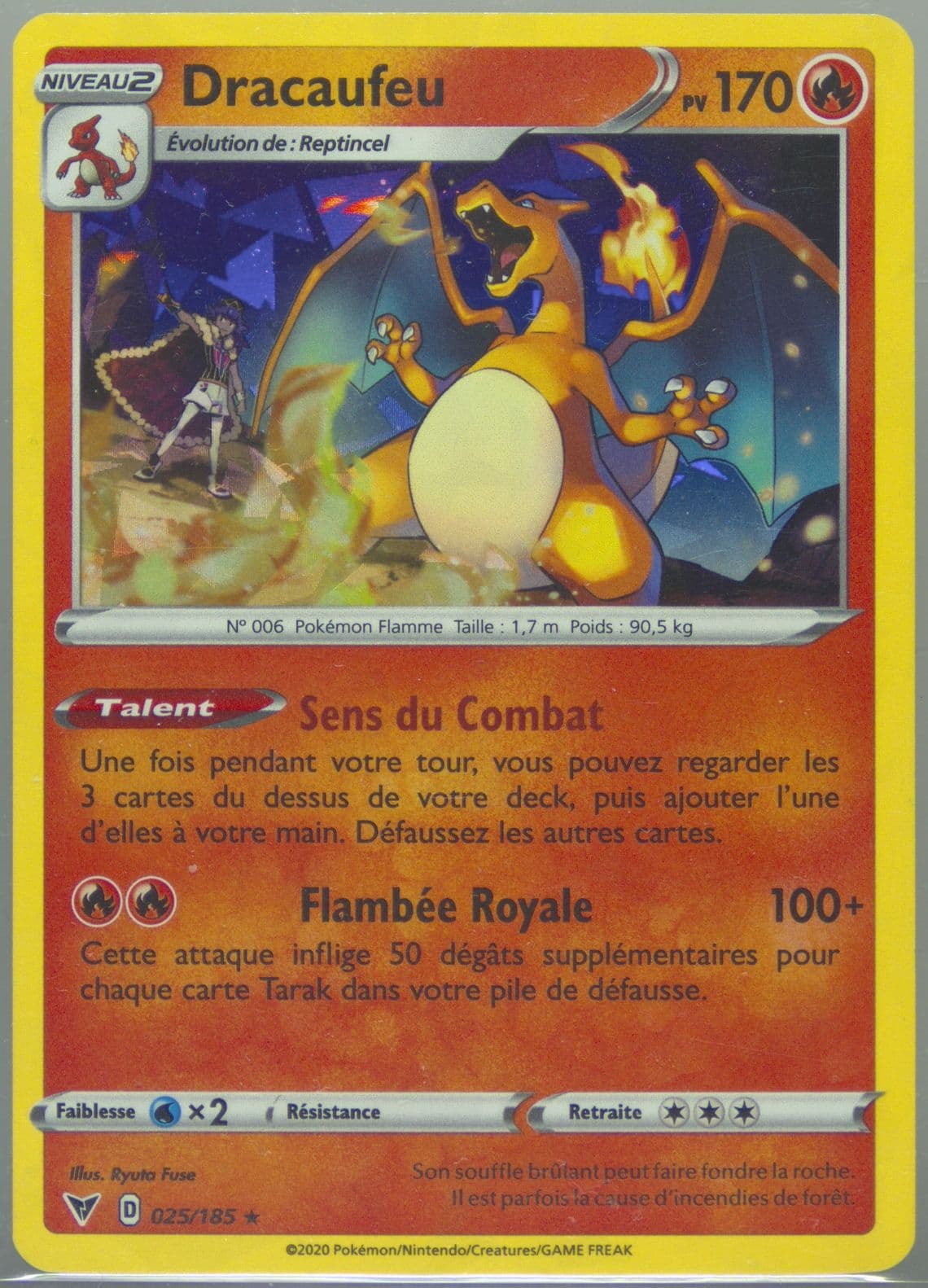 Dracaufeu-Holo Cracked Ice-French (025) 2020 Pokemon Sword & Shield Vivid Voltage