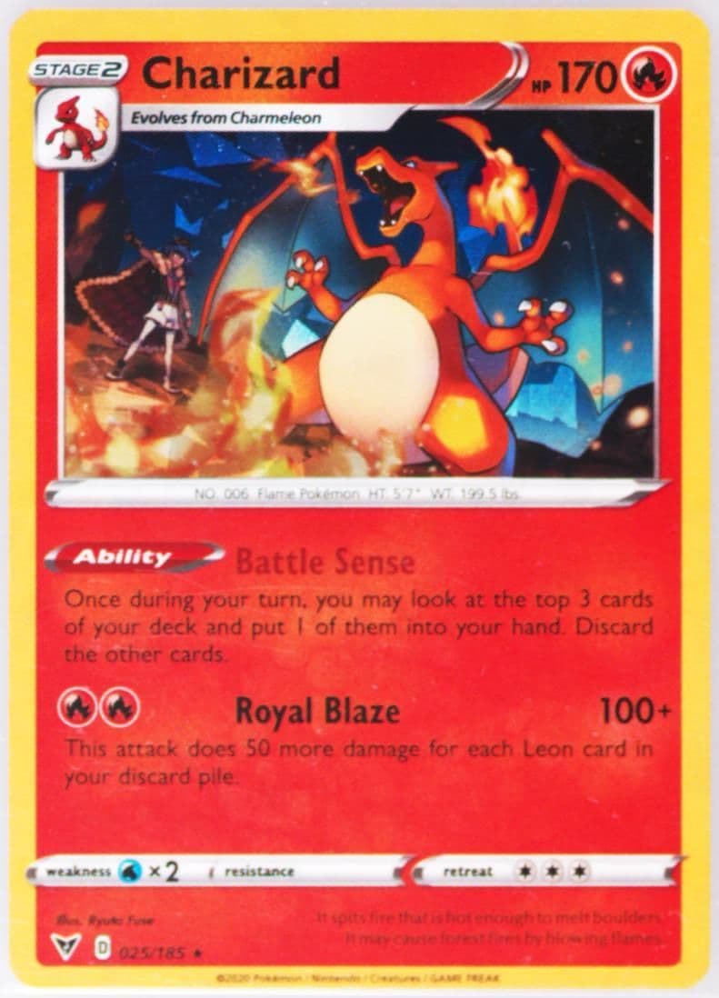 Glurak-Holo Cracked Ice-German (025) 2020 Pokemon Sword & Shield Vivid Voltage