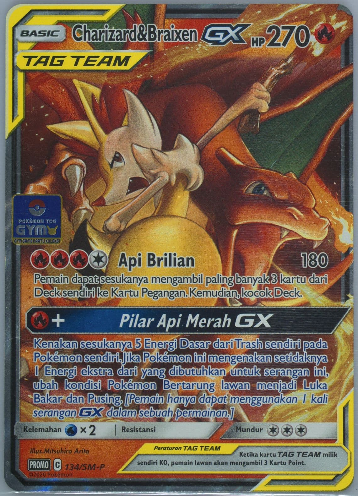 Charizard & Braixen GX Pokemon Gym Prize (134) 2020 Pokemon Indonesian SM Promo
