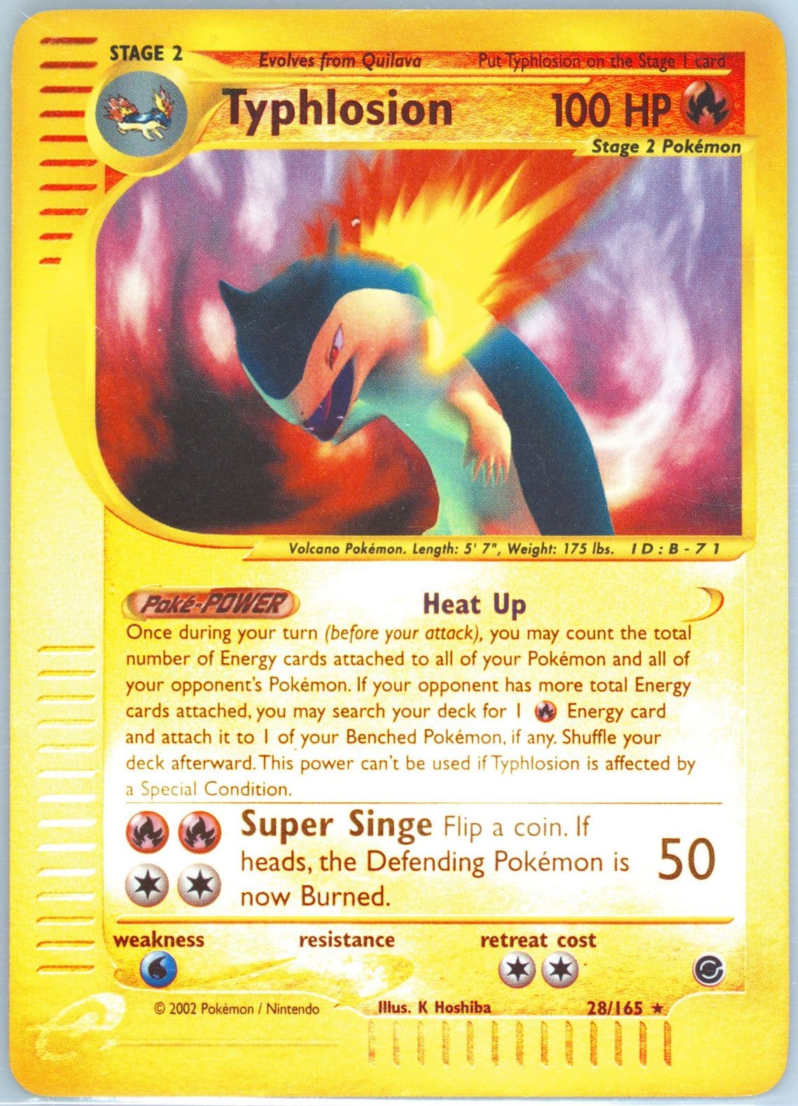 Typhlosion-Reverse Foil (28) 2002 Pokemon Expedition