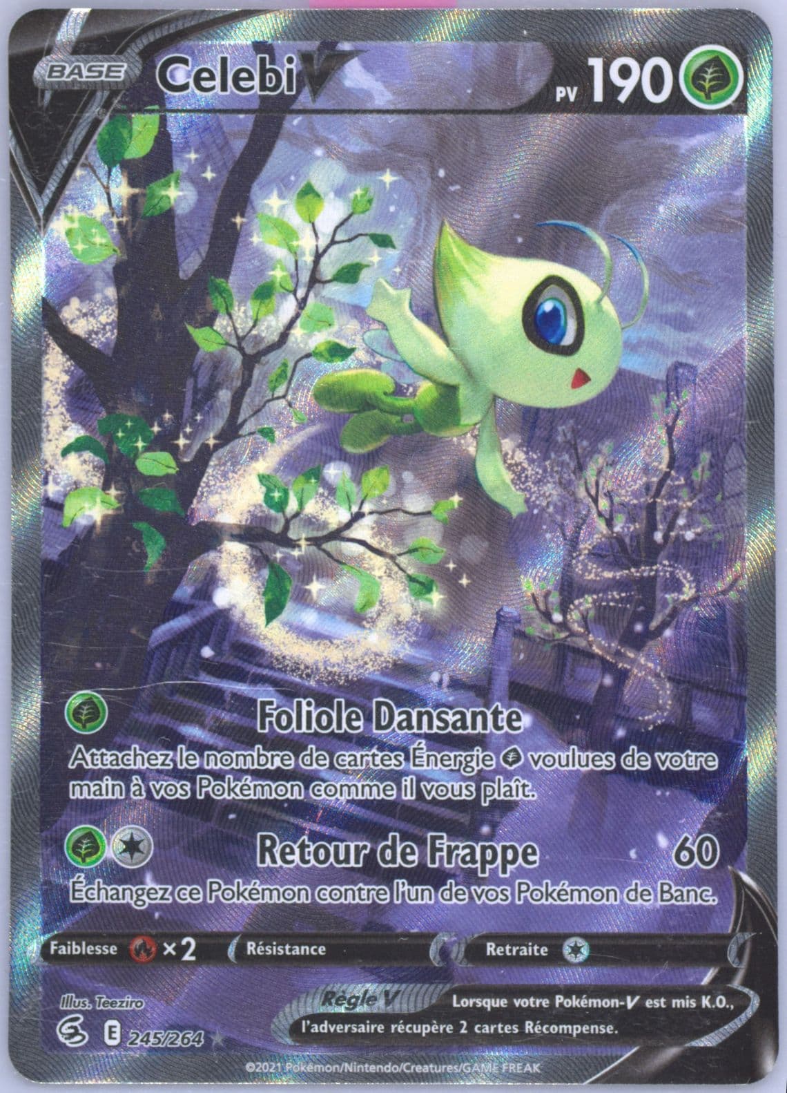 Full Art/Celebi V French (245) 2021 Pokemon Sword & Shield Fusion Strike